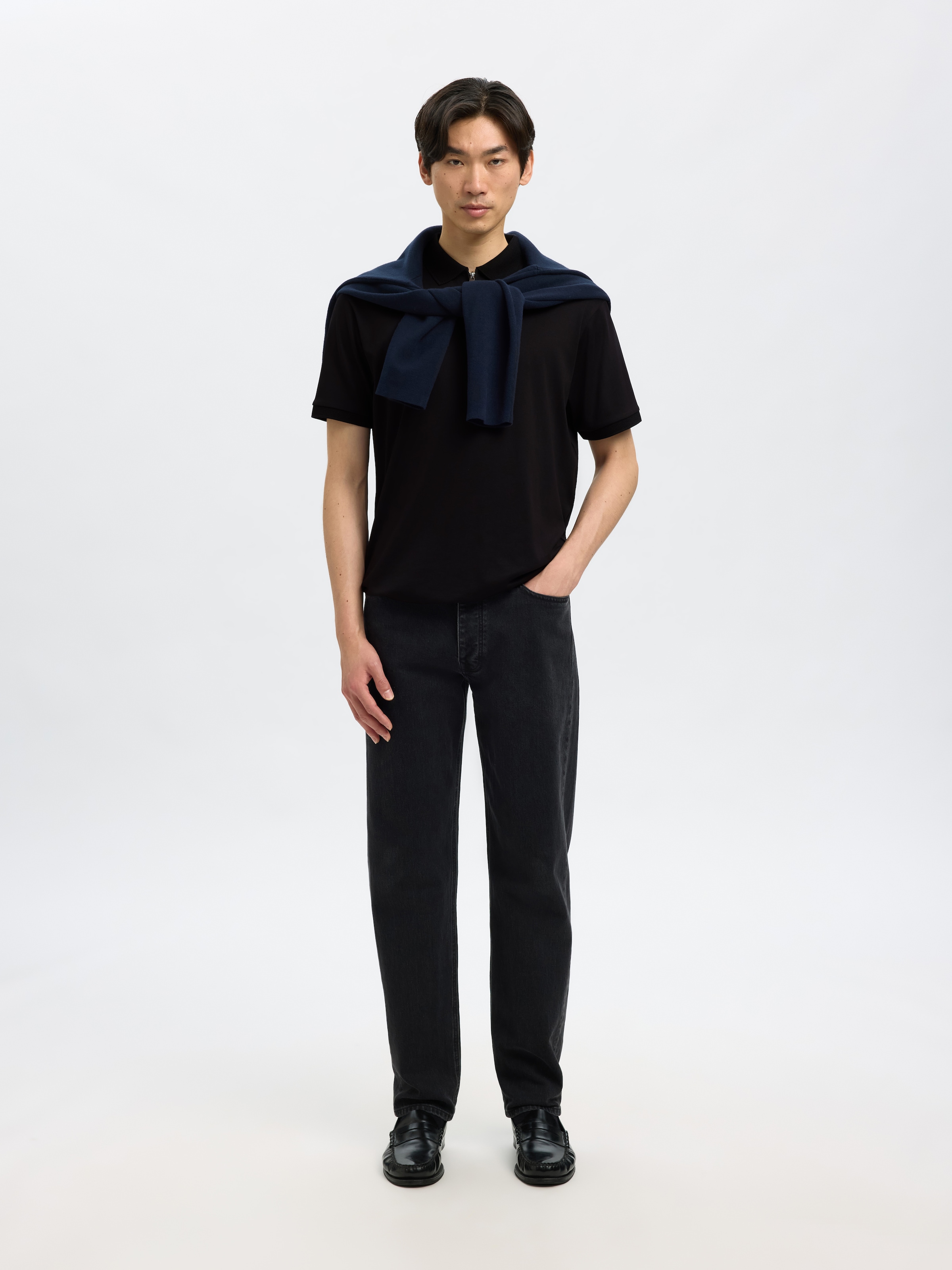 SELECTED Poloshirt »SLHFAVE ZIP SS POLO NOOS« Baumwollmischung, regular fit