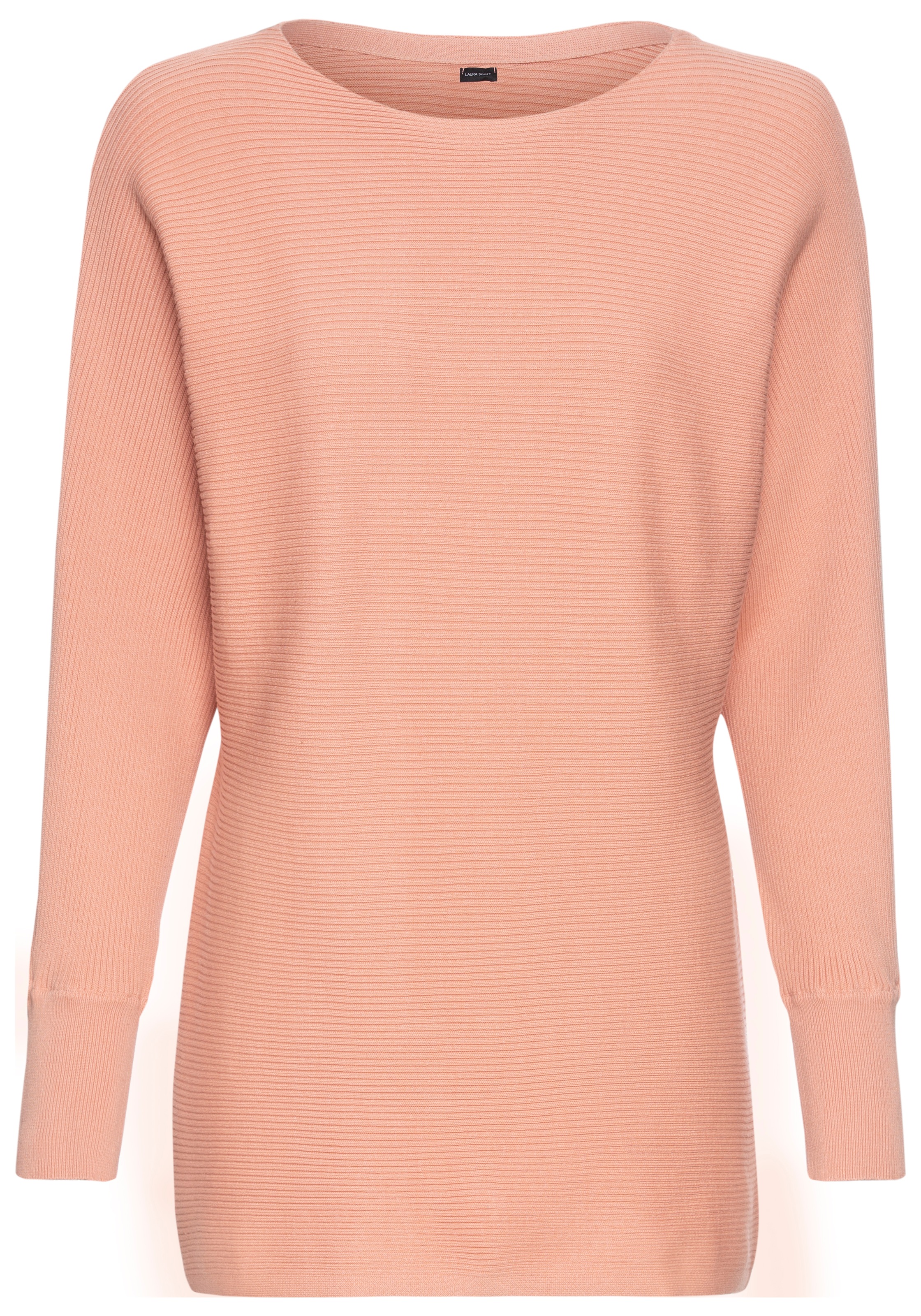 Laura Scott Rundhalspullover in oversized Form mit Rippstruktur