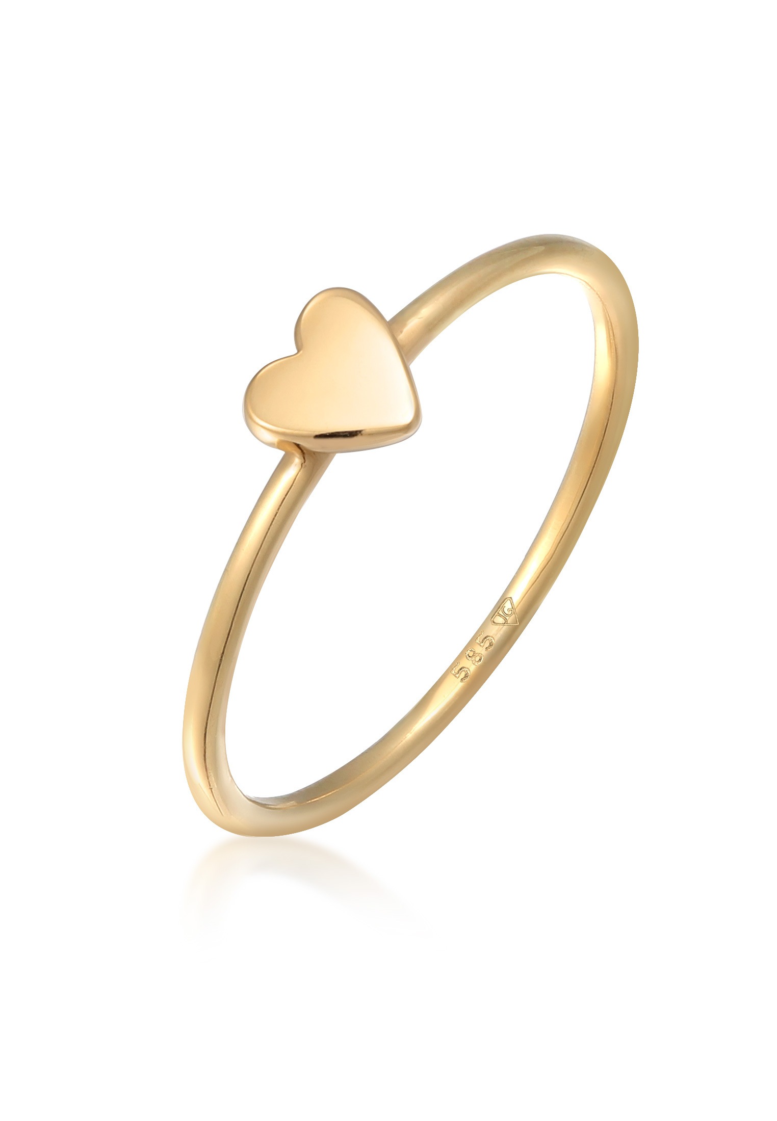 Elli Premium Fingerring »Ring Herz Liebe Verlobung 585 Gelbgold«