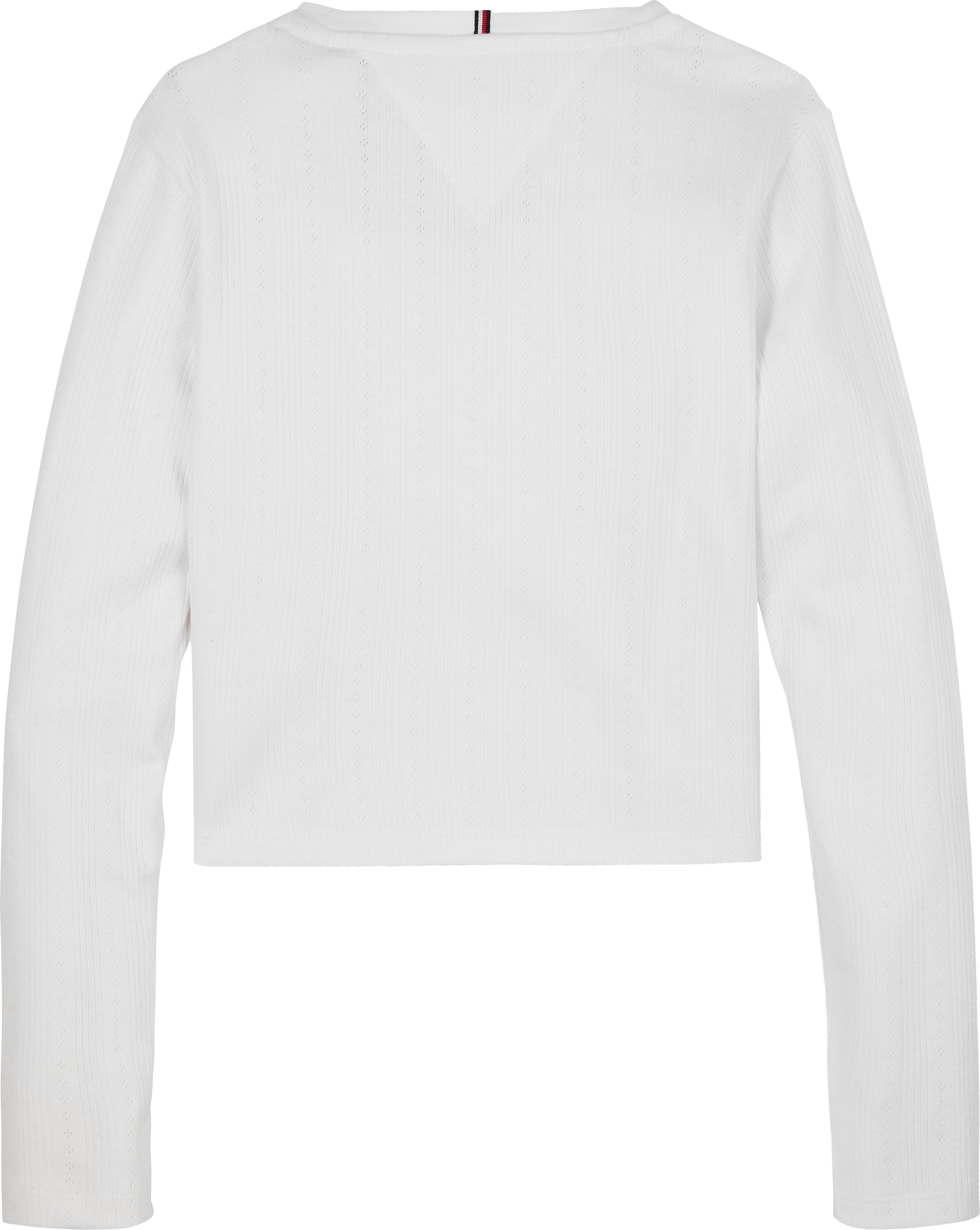 Tommy Hilfiger Langarmshirt »POINTELLE TOP LS« für Kinder bis 16 Jahre, mit Logo-Druck