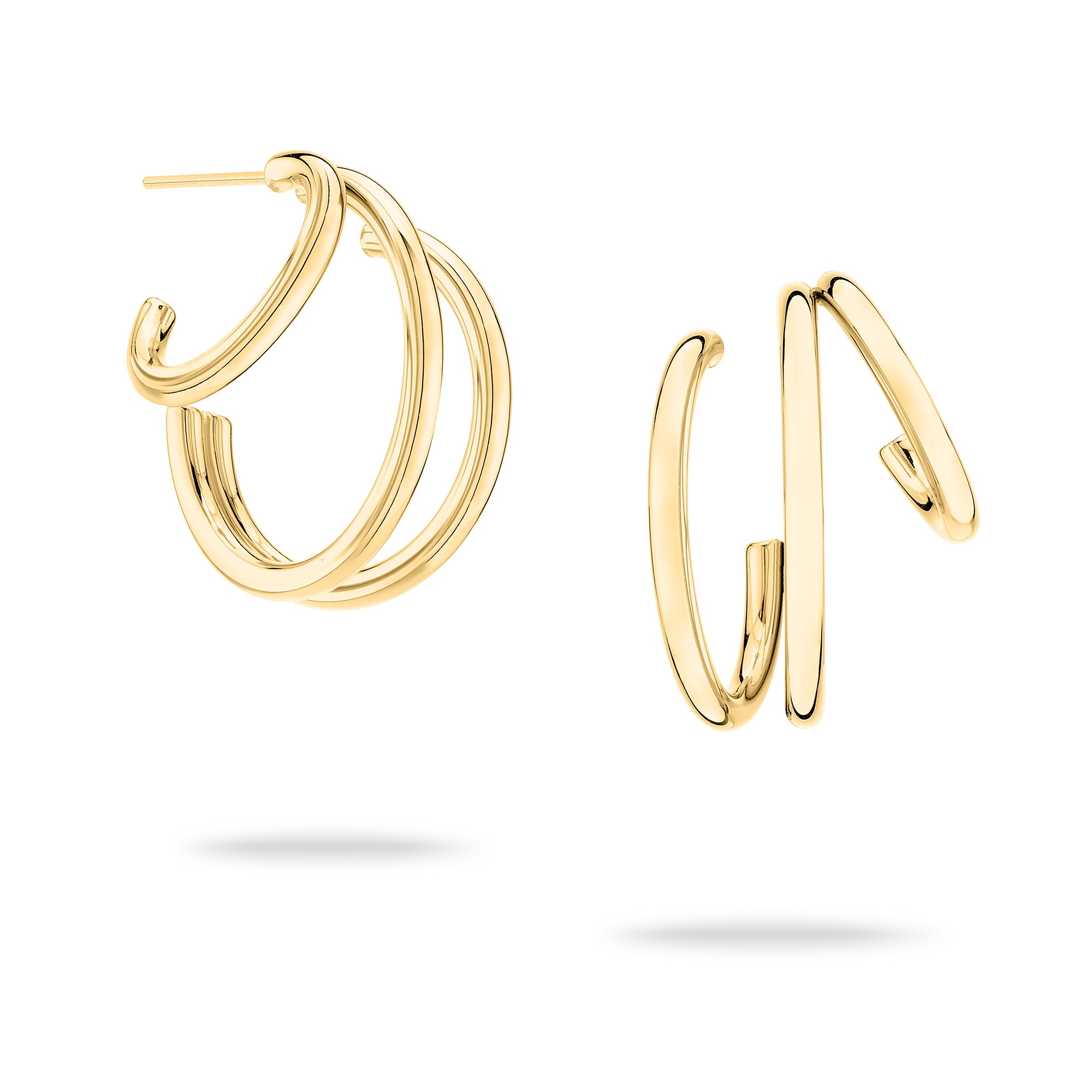 Echtzeit Paar Creolen »Schmuck Geschenk Edelstahl Ohrringe Modern Lines«