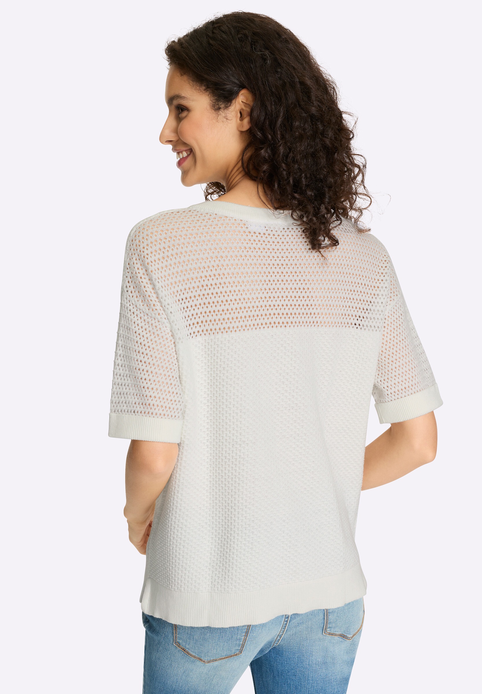 heine Strickpullover »Pullover Pullover mit Ajourstrick«