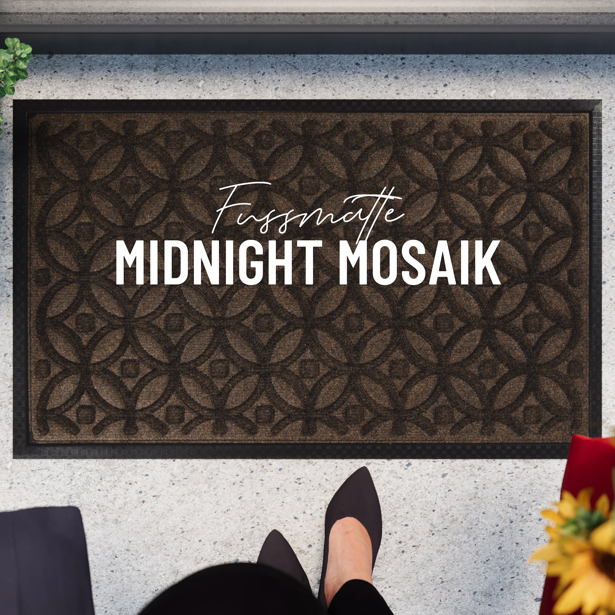 Wecon home Fußmatte »Midnight Mosaic« rechteckig 4 mm Höhe pflegeleicht, rutschfest, Ornamente, Innen & Außen, Schmutzfangmatte