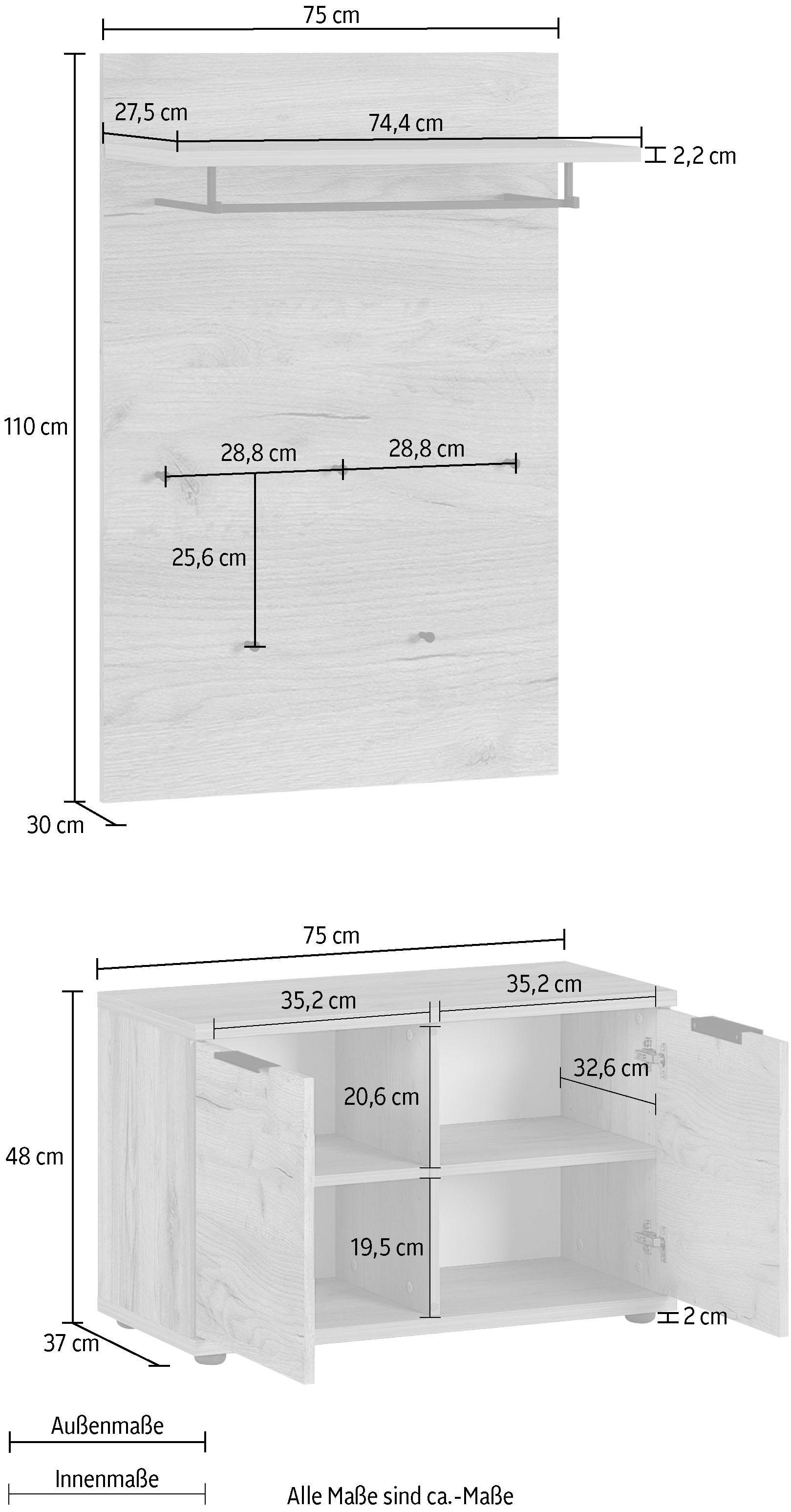 GERMANIA Garderoben-Set »GW-Fremont«, (Set, 2 St.)