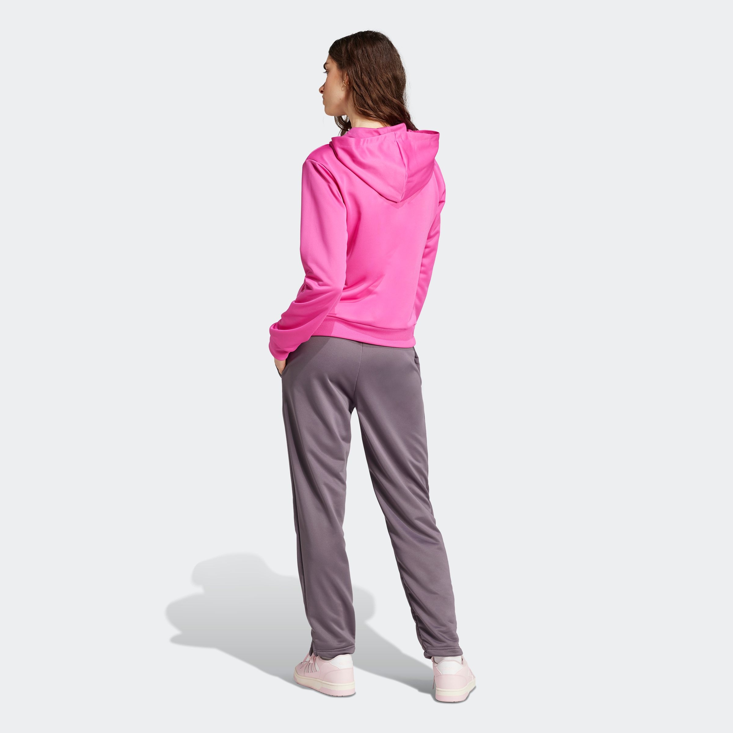 adidas Sportswear Trainingsanzug »W LINEAR TS«, (2 tlg.), Trainingsjacke mit Kapuze, Tracksuit