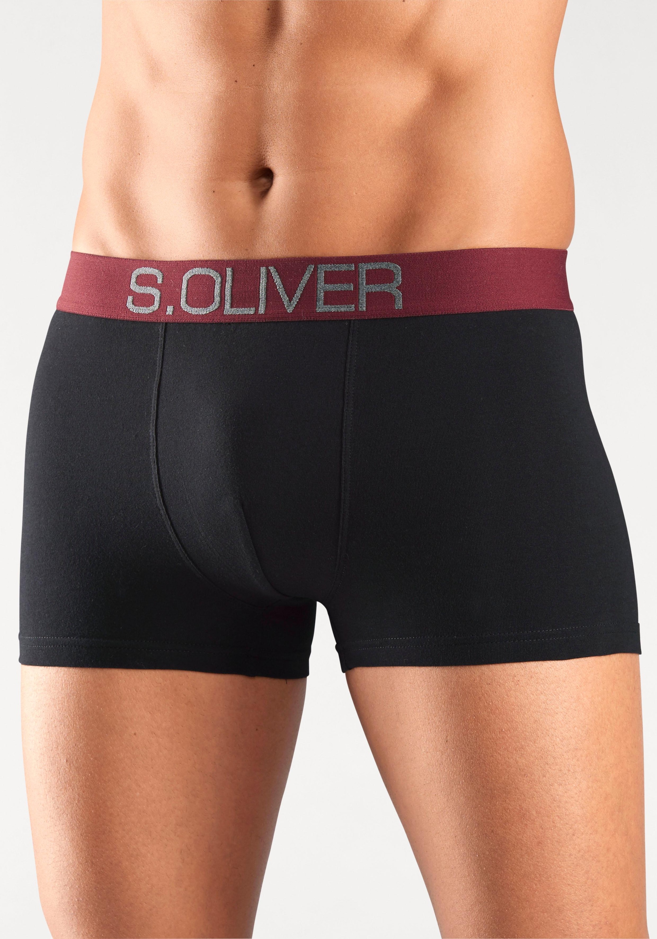 s.Oliver Boxer »Boxershorts für Herren«, (Packung, 4 St.), mit kontrastfarbenem Webbund