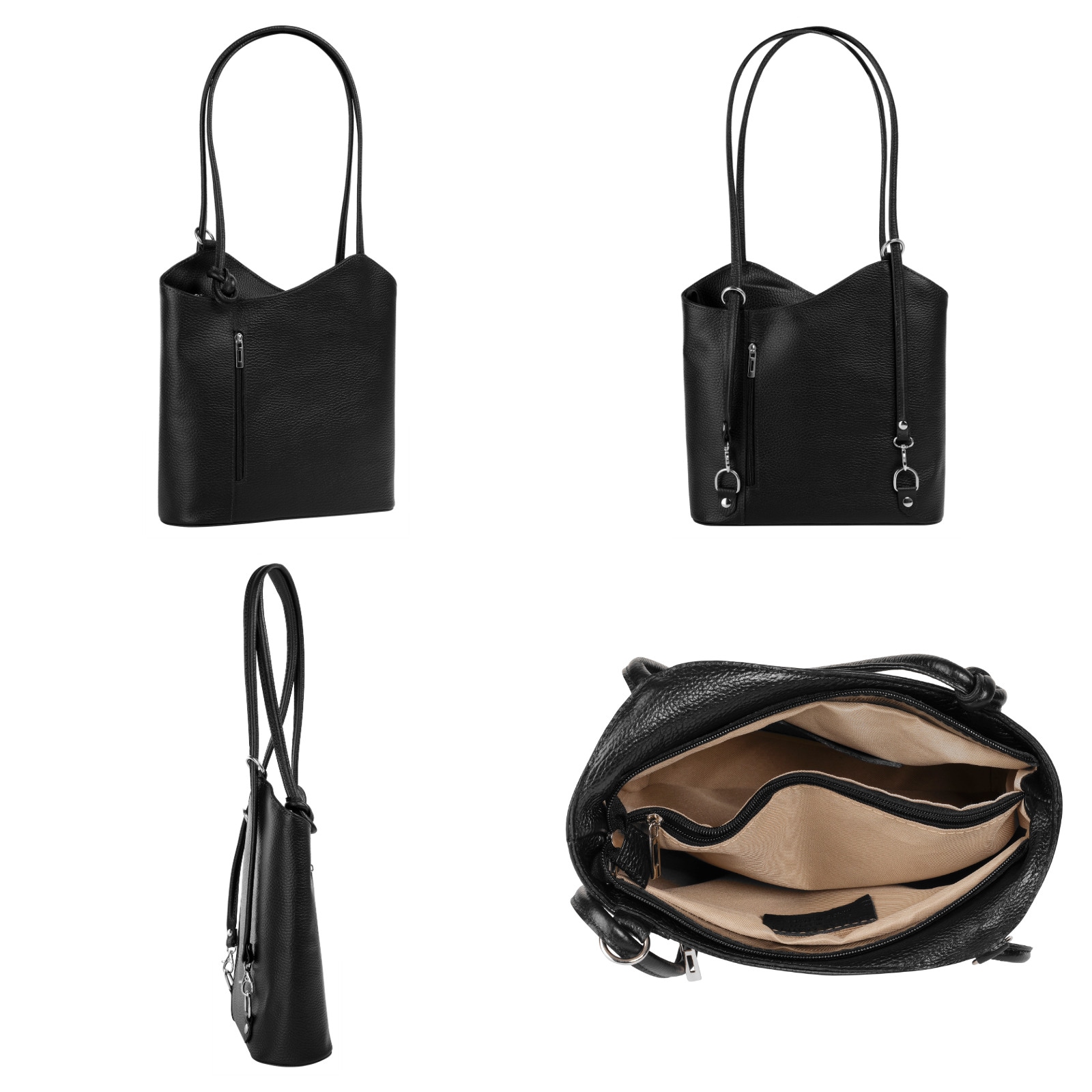 Cluty Cityrucksack, echt Leder, Made in Italy