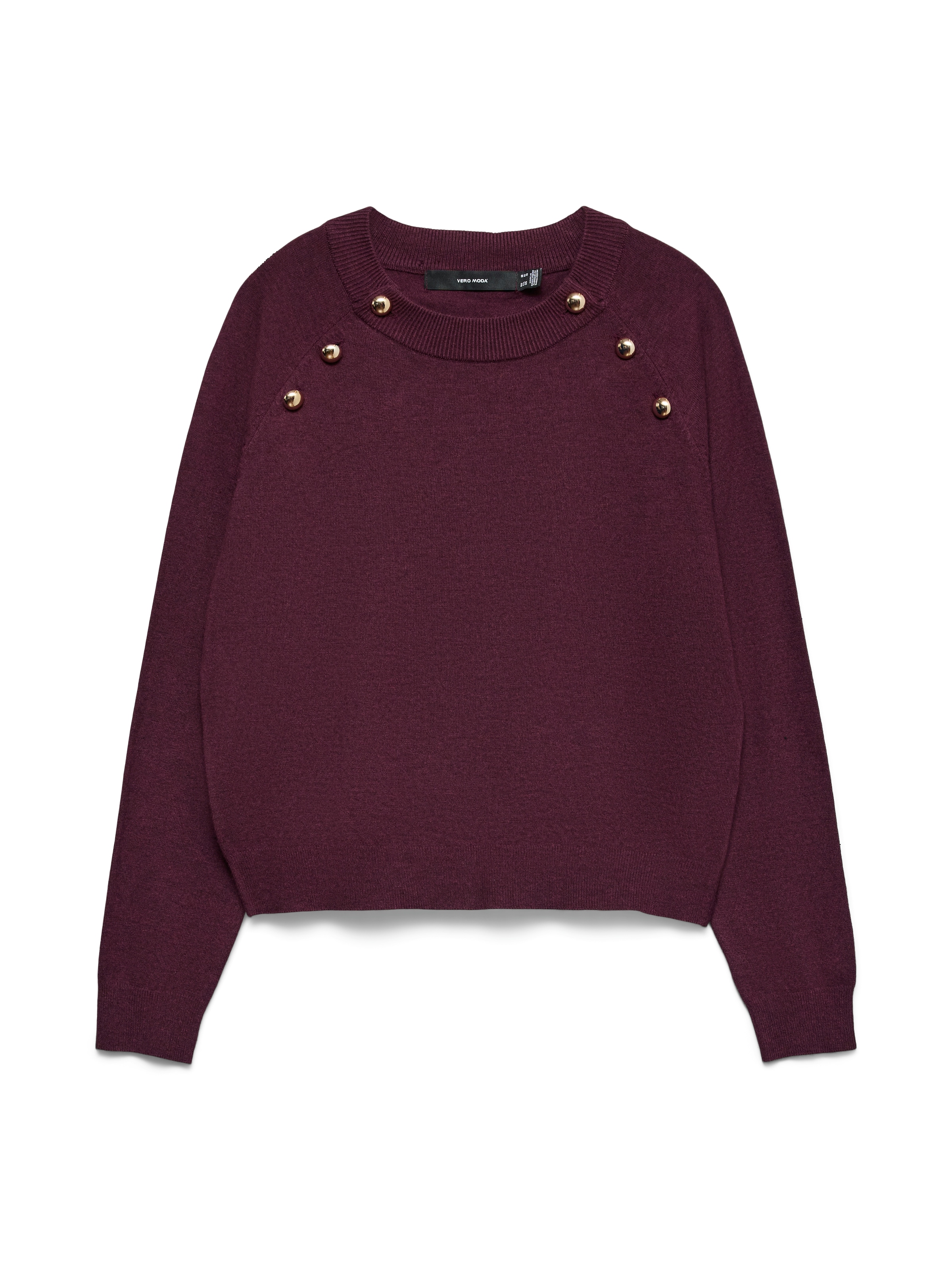 Vero Moda Strickpullover »VMHAPPY LS O-NECK BUTTON PULLOVER BOO«