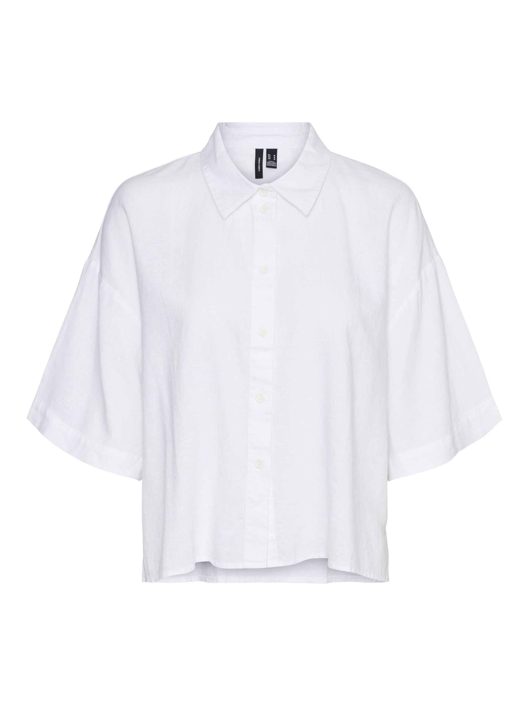 Vero Moda Hemdbluse »VMLINN LINEN 2/4 SHORT SHIRT WVN NOOS«
