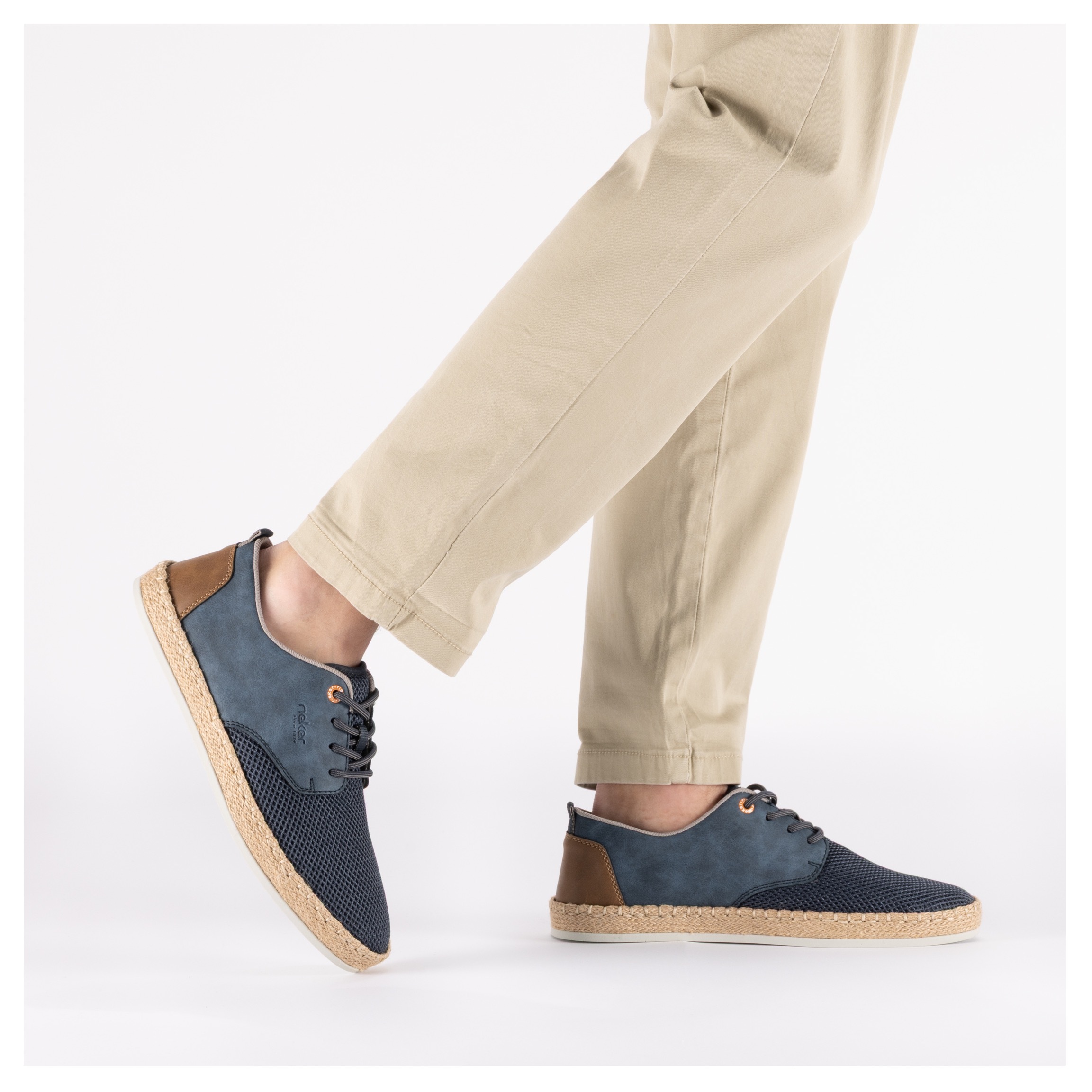 Rieker Schnürschuh  Halbschuh, Sneaker, Schnürer mit Bastumrahmung an der Laufsohle