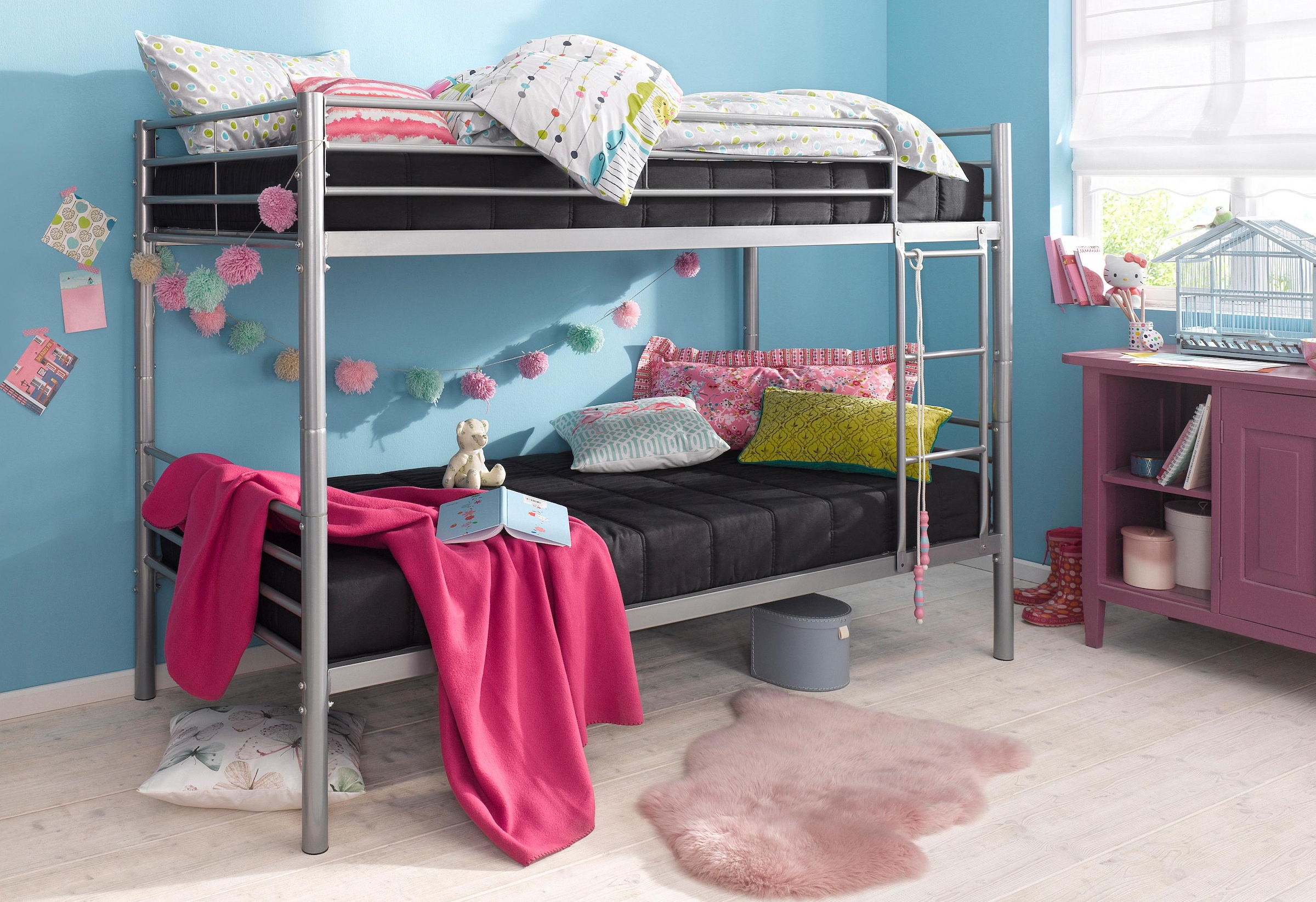 ATLANTIC home collection Etagenbett »Alex«, inkl. Lattenrost,  Absturzsicherung und Leiter aus Metall bei ♕