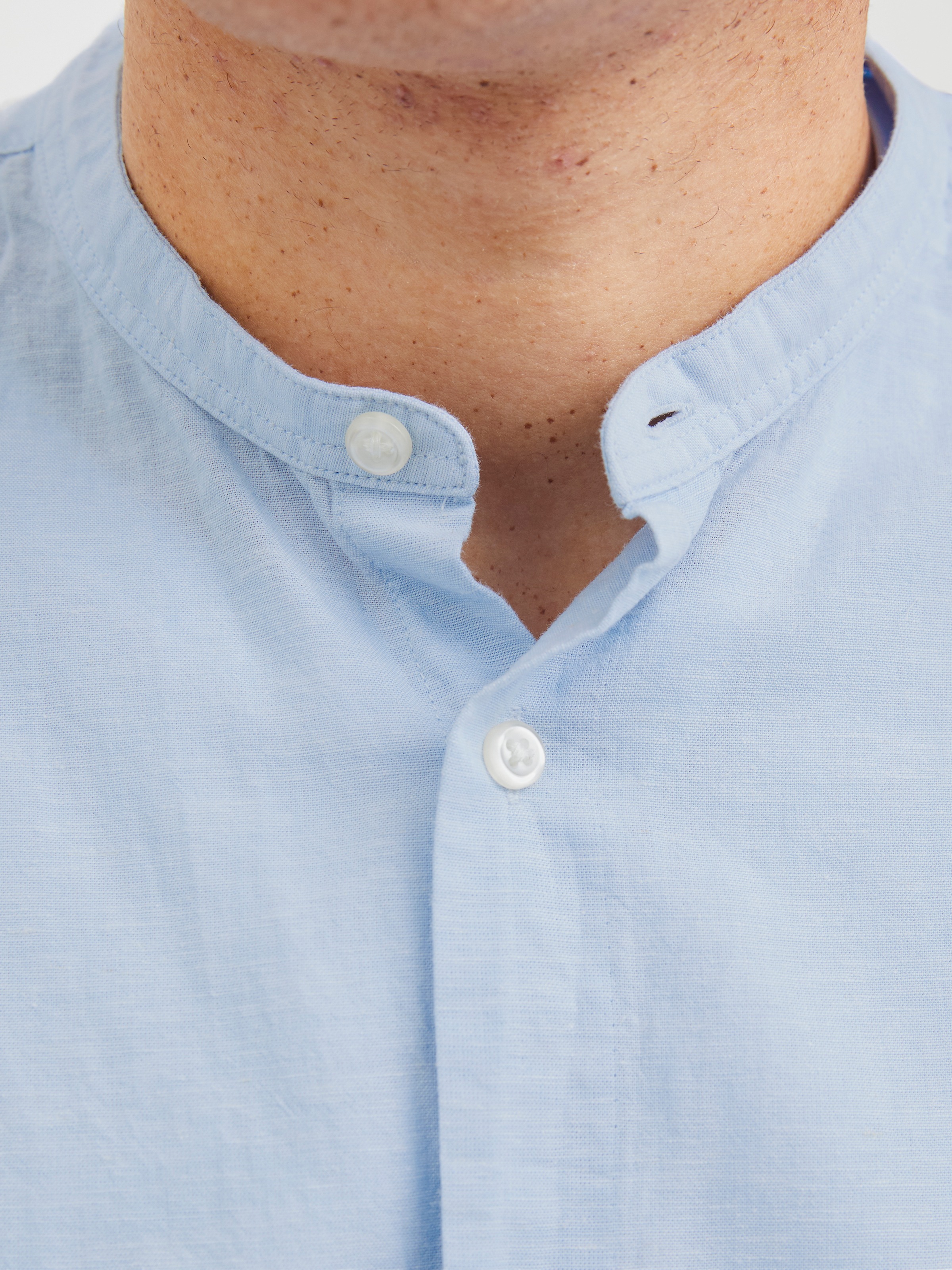 Jack & Jones PlusSize Langarmhemd »JJEBREEZE LINEN BLE BAND SHIRT LS SN PLS«