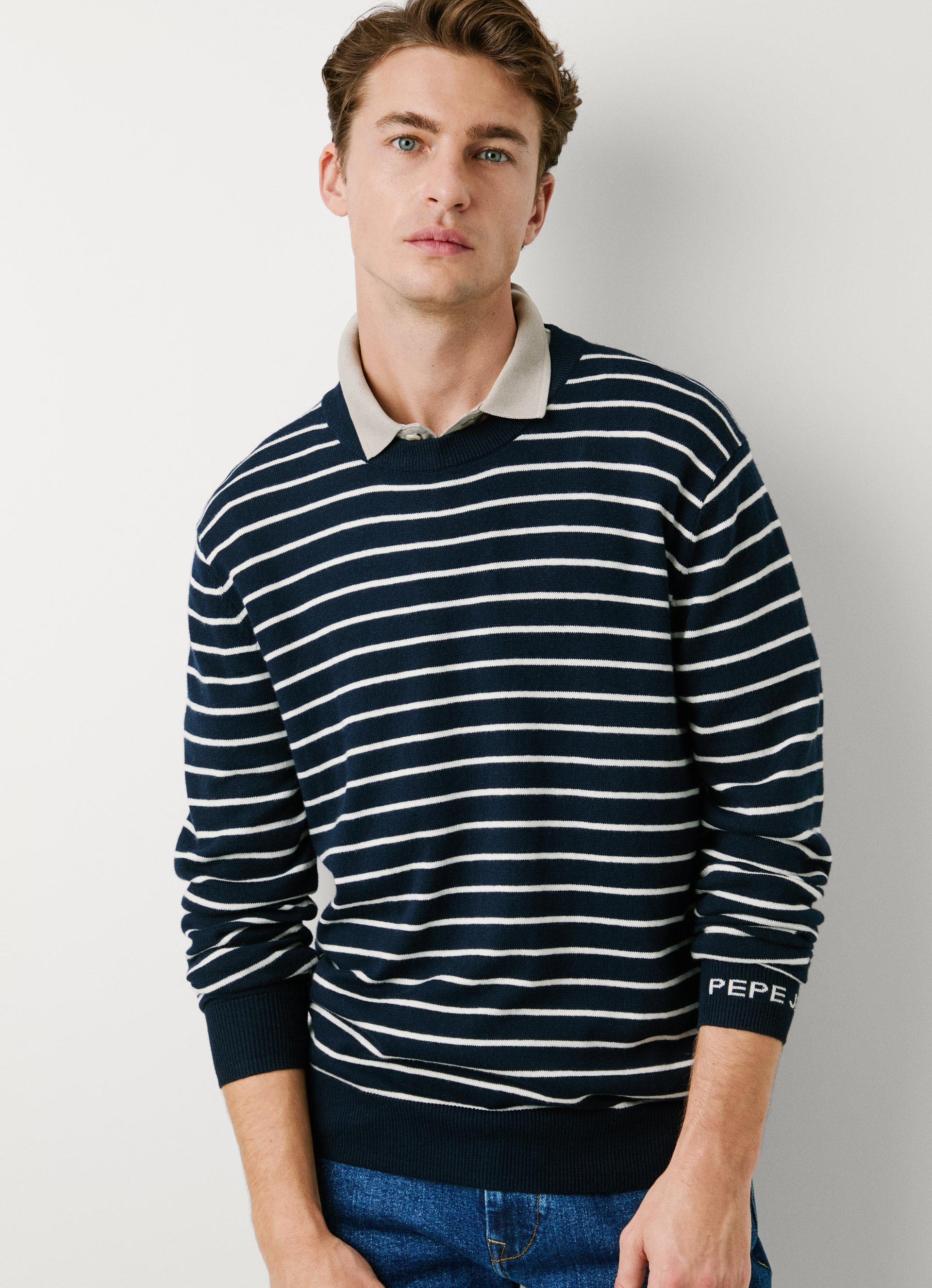 Pepe Jeans Rundhalspullover »ANDRE STRIPES«, mit Kaschmir-Anteil, gestreift