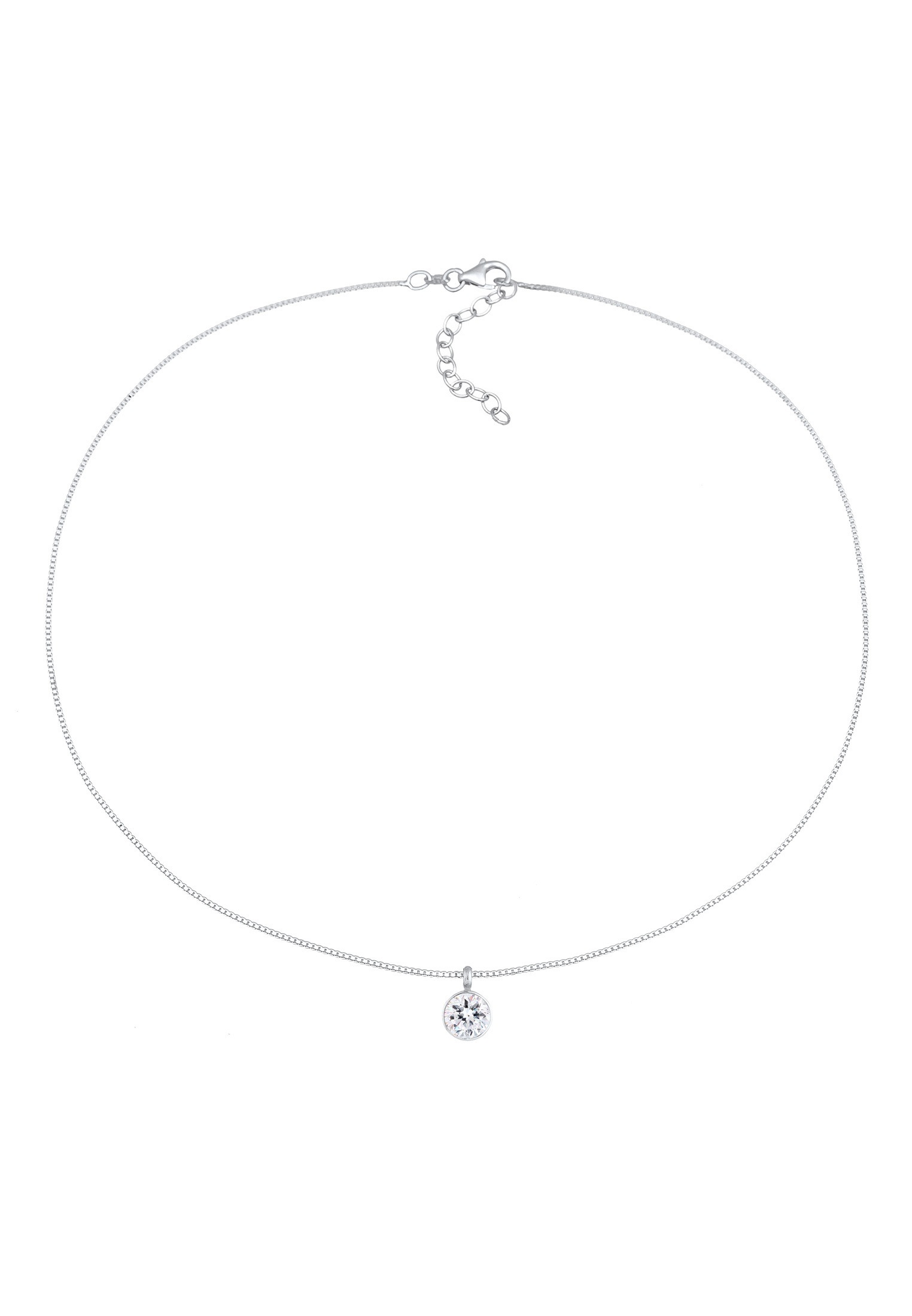 Elli Choker »Halskette Solitär Kristall Venezianerkette 925 Silber«