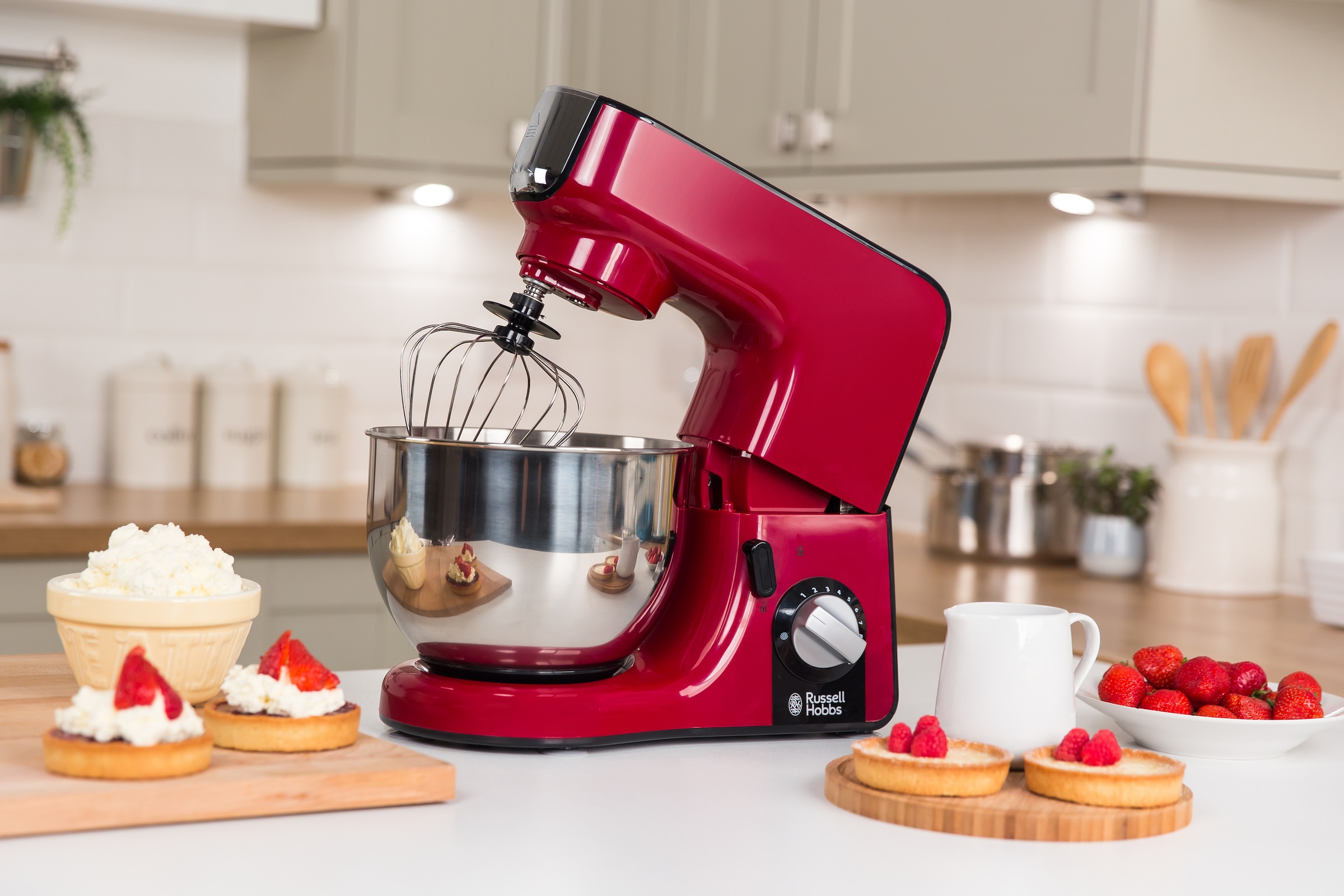 RUSSELL HOBBS Küchenmaschine »23480-56 Multi Desire Rot«, Knetmaschine, Standmixer/Zerkleinerer, 3 Rührwerkzeuge