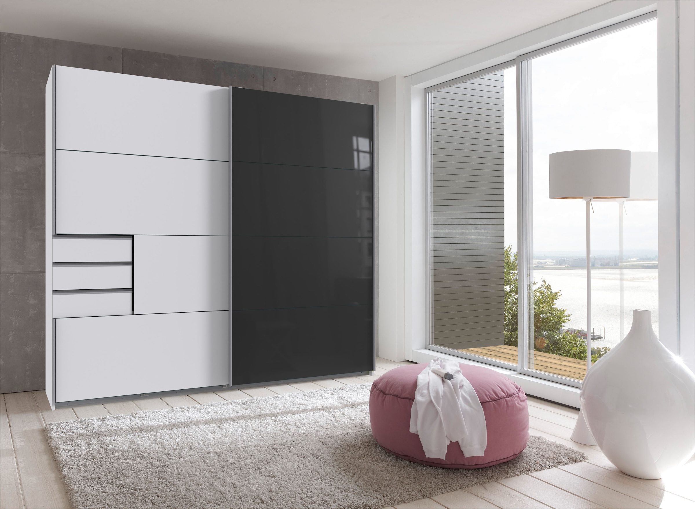 Wimex Schwebetürenschrank »Saigon«, mit Glaselementen, 2 Türen, 225cm breit