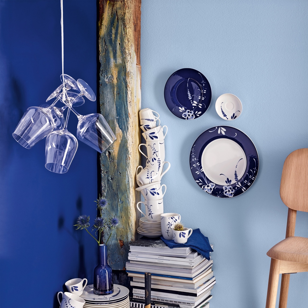 Villeroy & Boch Frühstücksteller »Frühstücksteller Vieux Luxembourg Brindille ø 21,6 cm 6er Set blau«