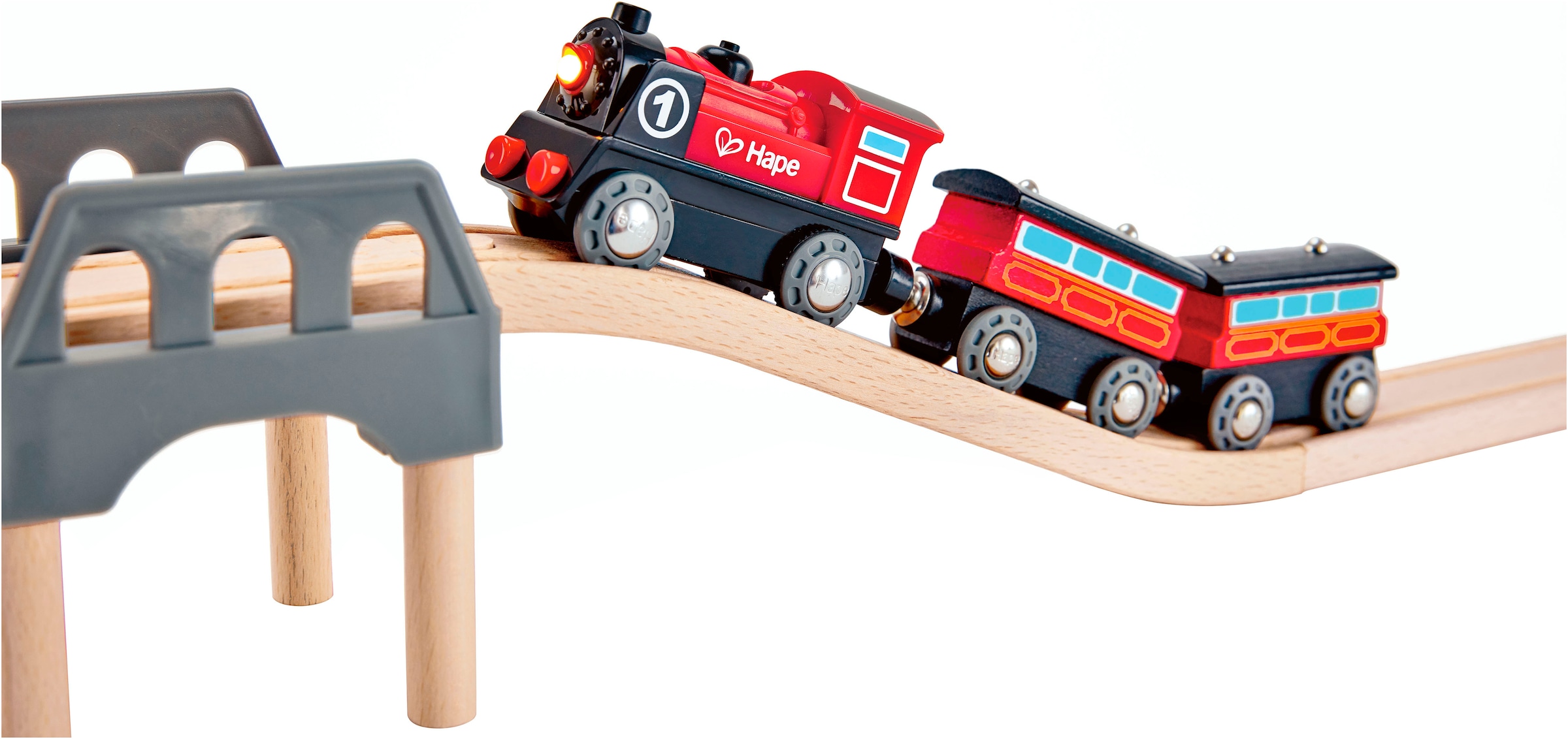 Hape Spielzeugeisenbahn-Lokomotive »Batteriebetriebene Lokomotive Nr. 1« mit Licht- und Soundeffekt