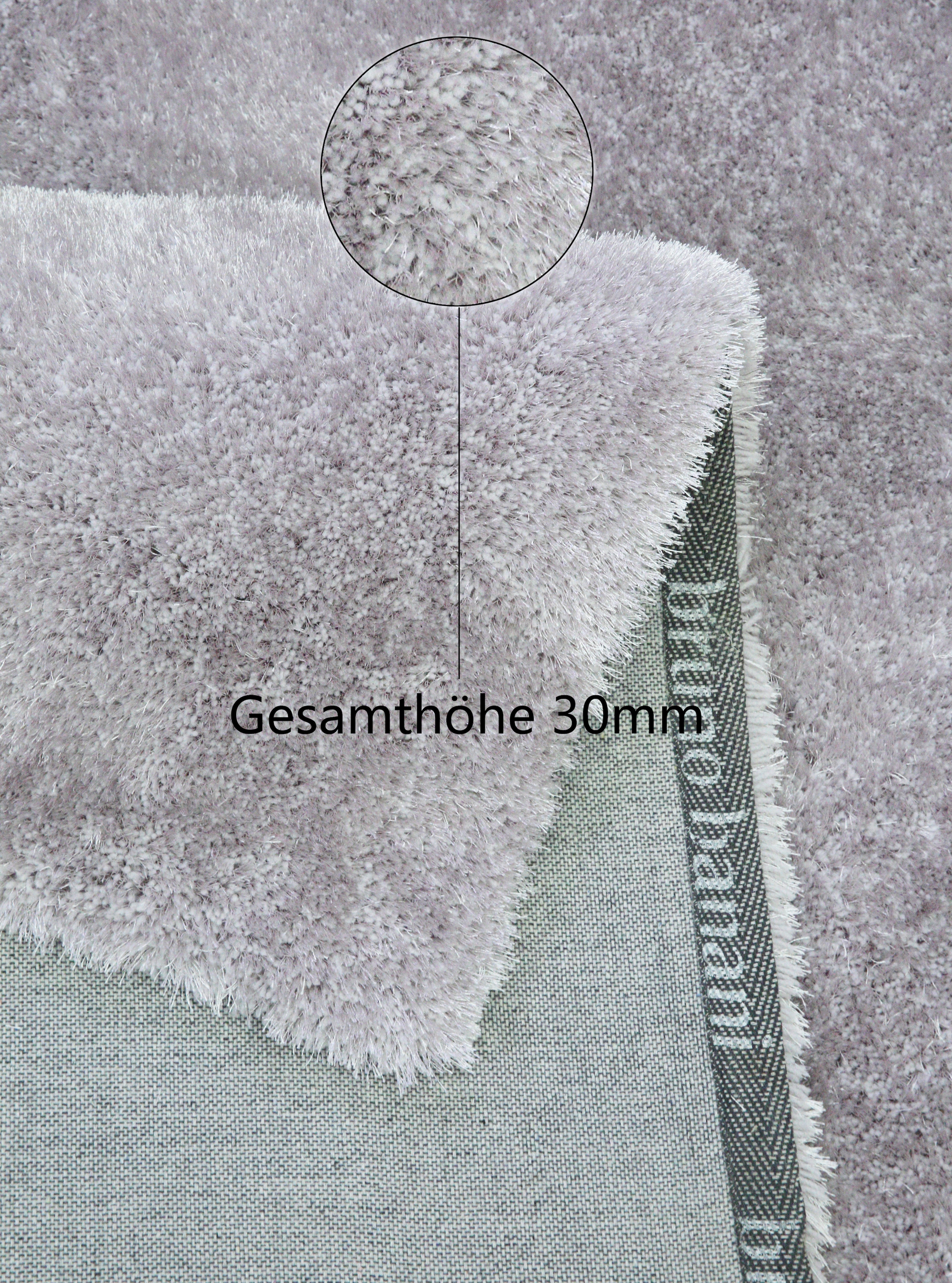 Bruno Banani Hochflor-Läufer »Dana Teppich, Kundenliebling«, rechteckig, 30 mm Höhe, Brücke, uni, weich, Mikrofaser, Diele, Flur, Wohnzimmer, Schlafzimmer