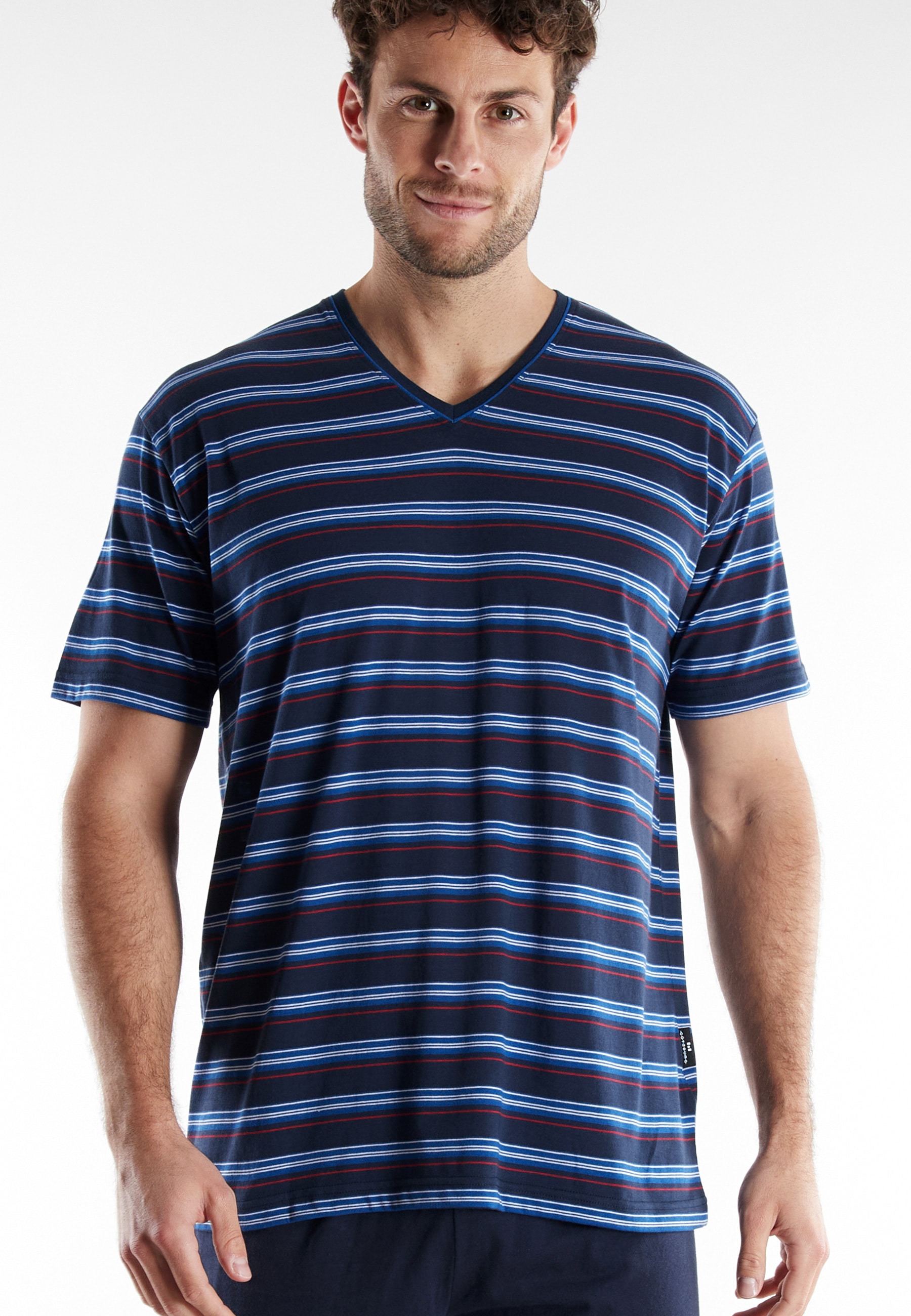 GÖTZBURG Shorty »Midtown« gestreift, kurz, V-Ausschnitt, Baumwollmix