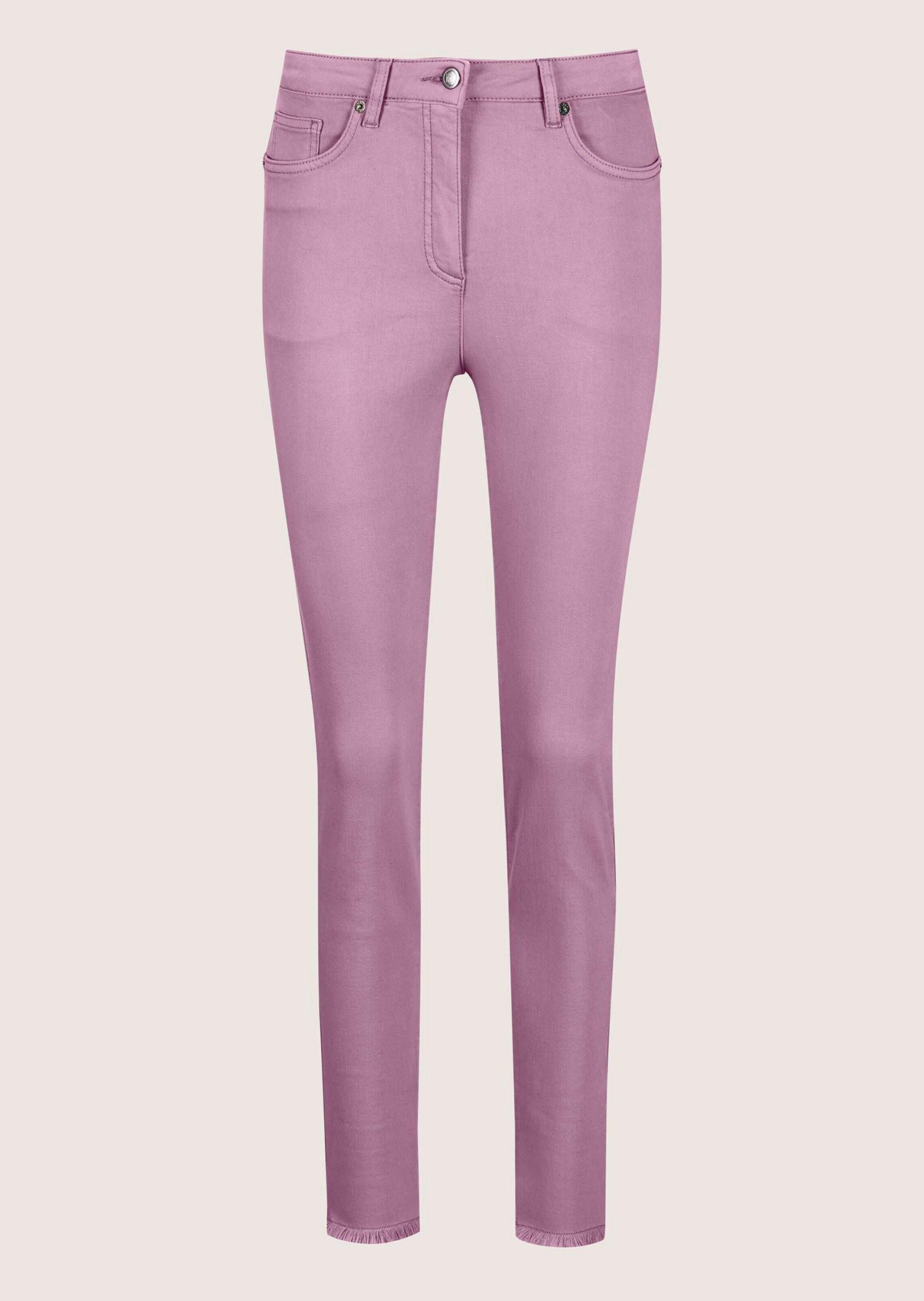 MADELEINE Regular-fit-Jeans »Jeans Mid Waist Skinny-Hose mit Fransen«