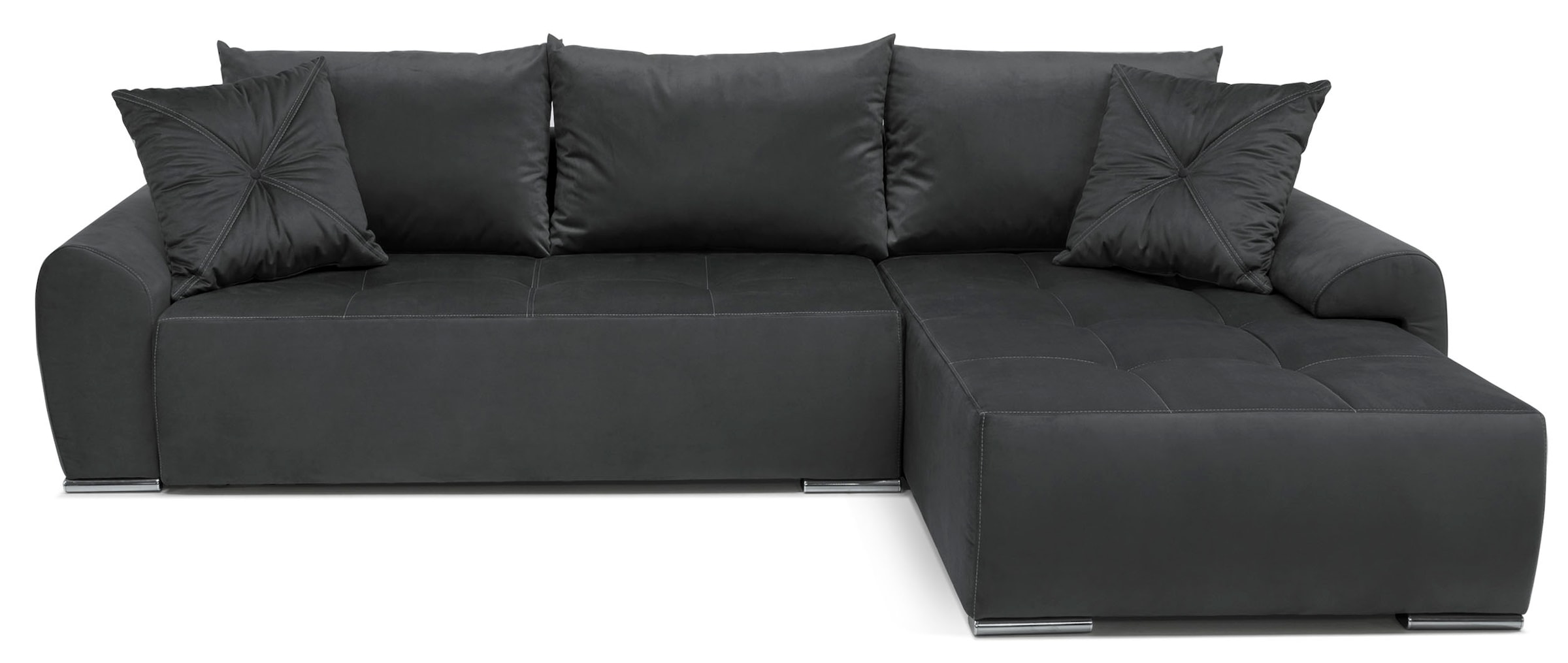 COLLECTION AB Ecksofa »Bilbao L-Form«, inkl. Bettfunktion und Bettkasten, Zierkissen mit Strassstein