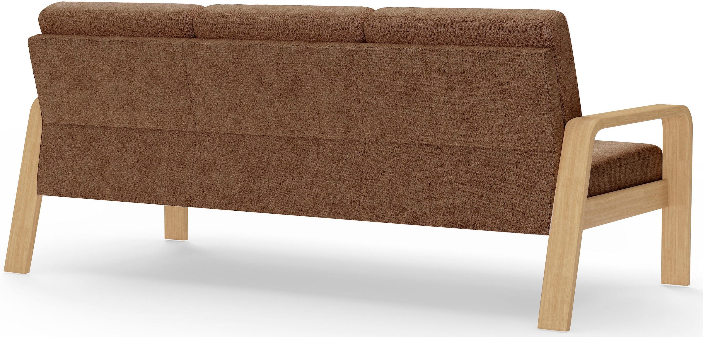sit&more 3-Sitzer »Kolding«, Armlehnen aus Buchenholz in natur, verschiedene Bezüge und Farben