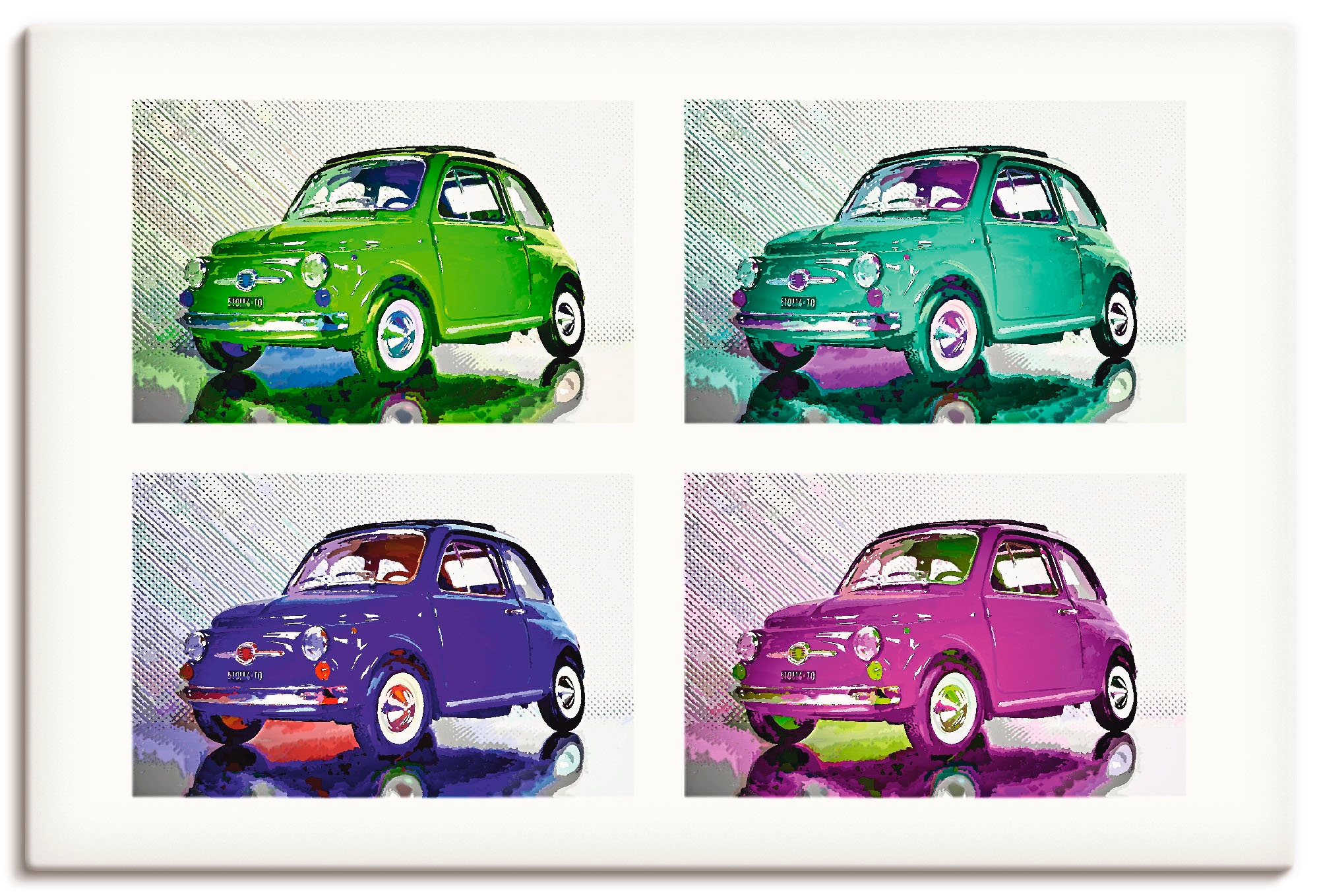 Leinwandbild »POP ART Der kleine italienische Freund«, Auto, (1 St.), auf Keilrahmen...