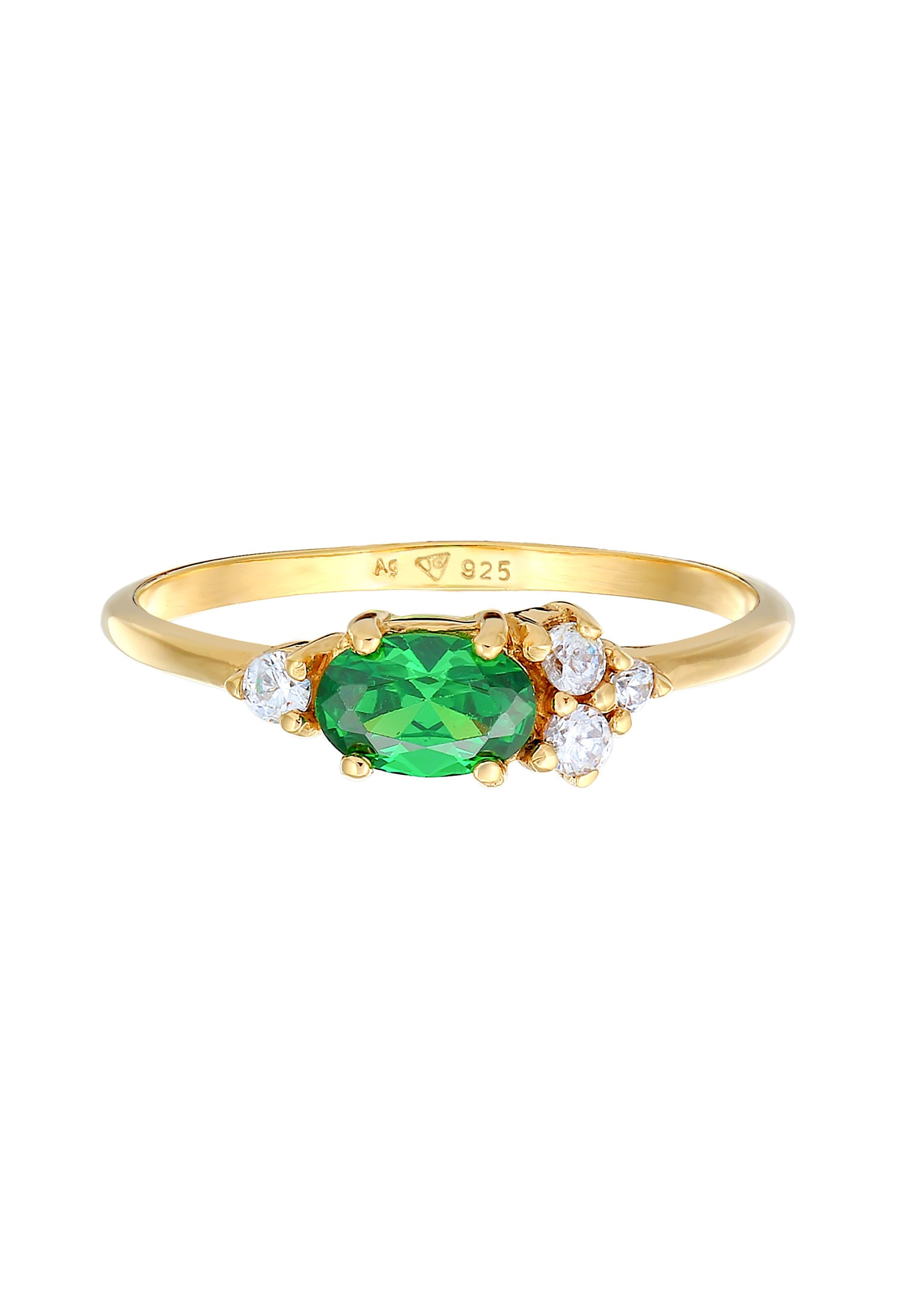Elli Silberring »Ring Zirkonia Grün Smaragd Verlobung 925 Silber«