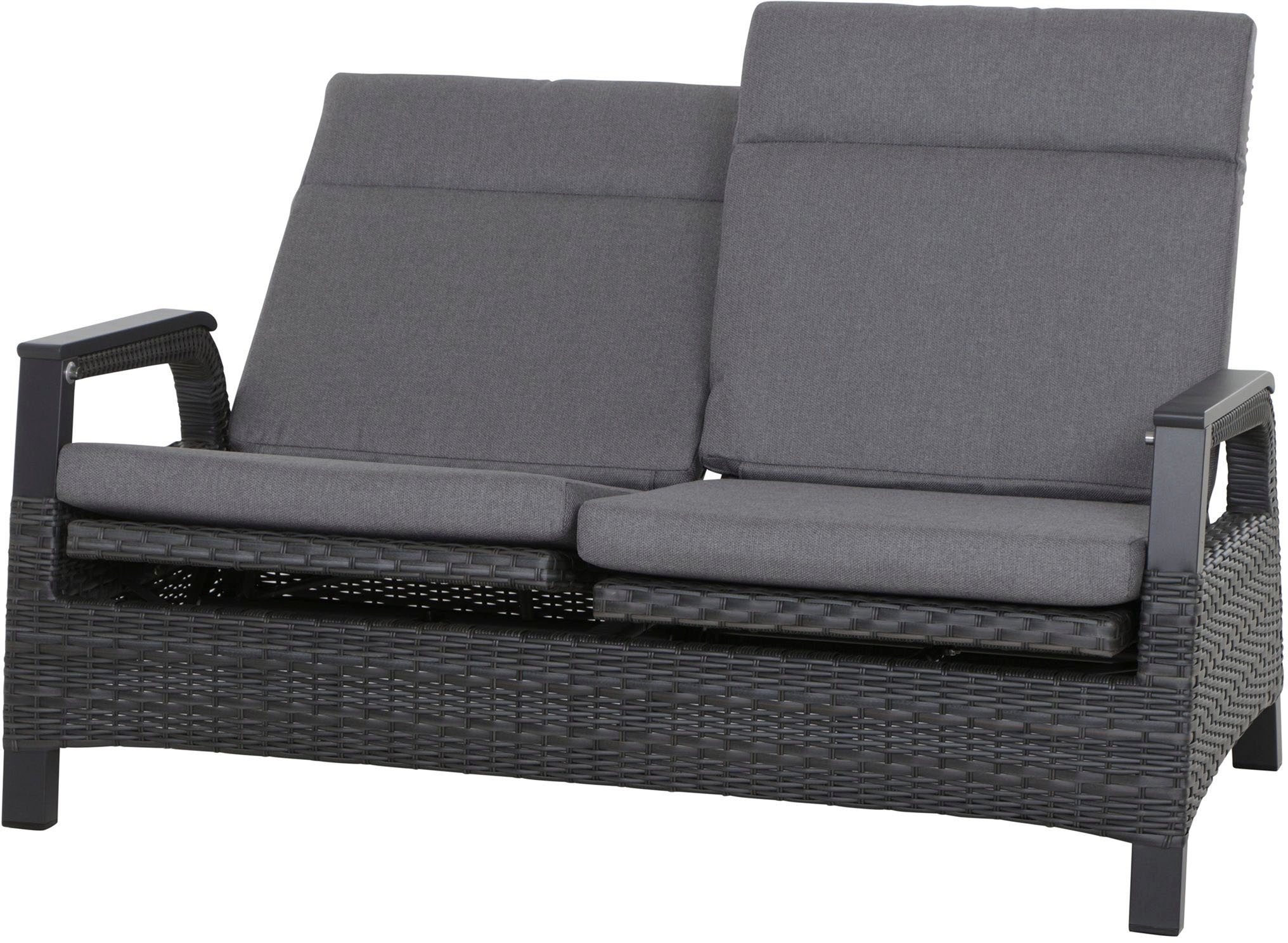 Siena Garden Gartenlounge-Set »Solea«, (Set, 8 tlg.), bestehend aus 2 Sesseln, 1 Bank, 1 Tisch und 4 Auflagen