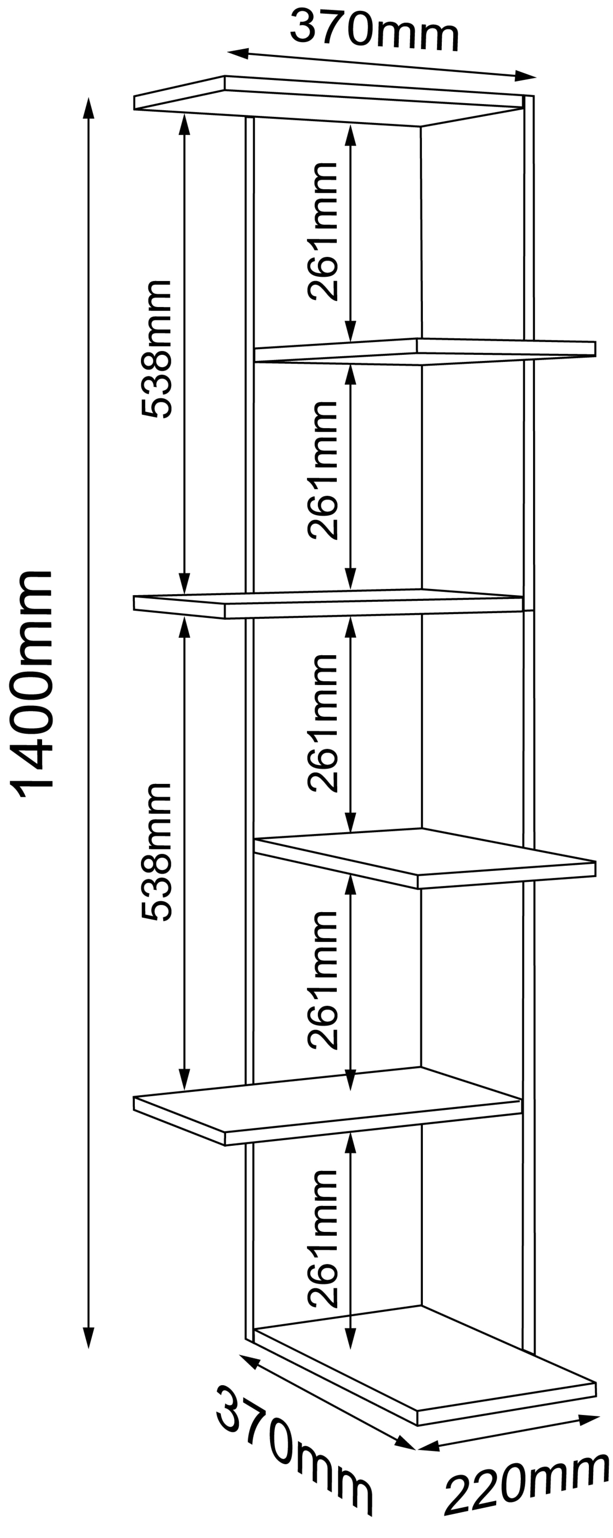 VCM Wandregal »Holz Wandregal Hängeregal Eckregal Regal Balos XL«