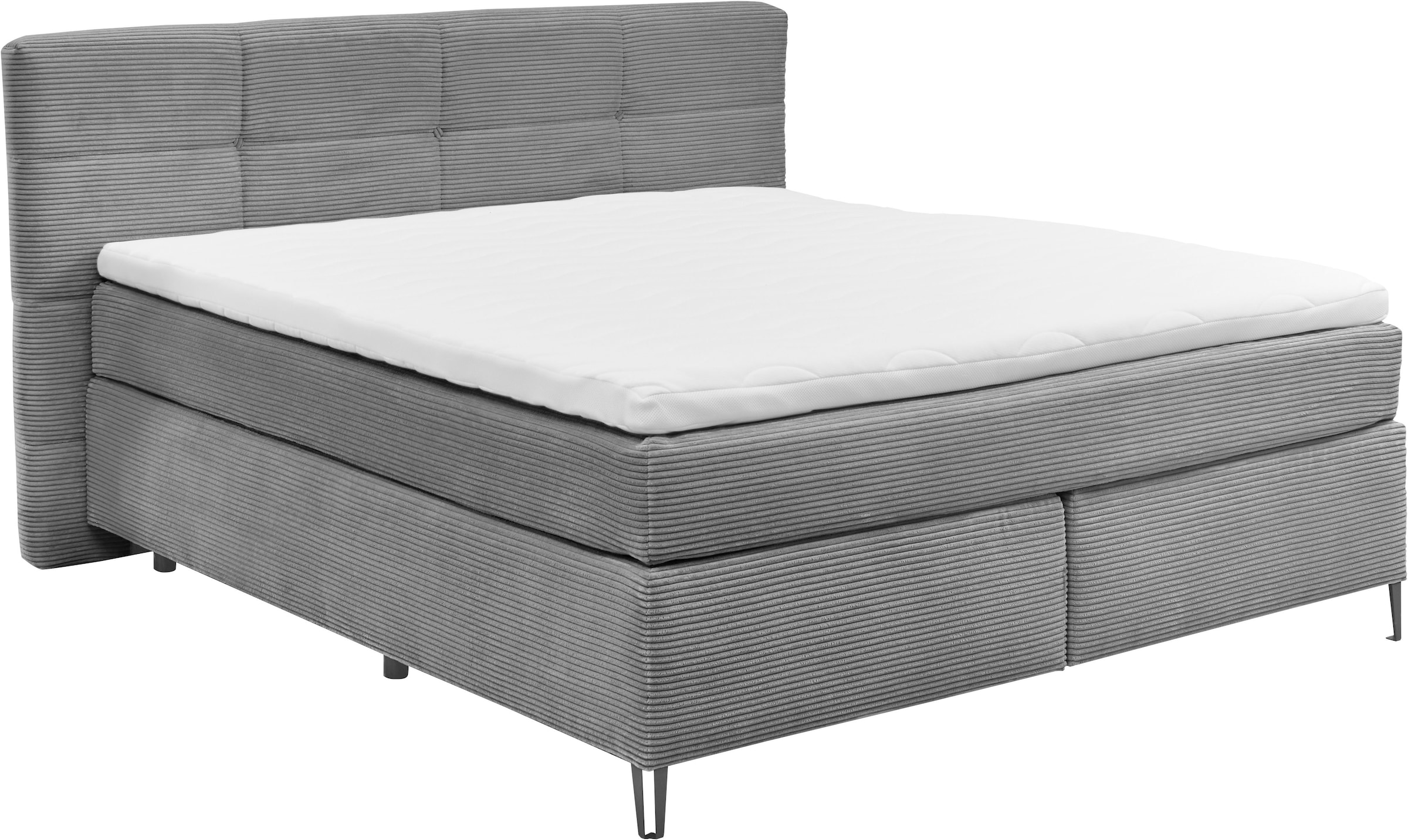 set one by Musterring Boxspringbett »Fairfield«, mit Metallfuß schwarz, Wendematratze, Breite 160 oder 180 cm