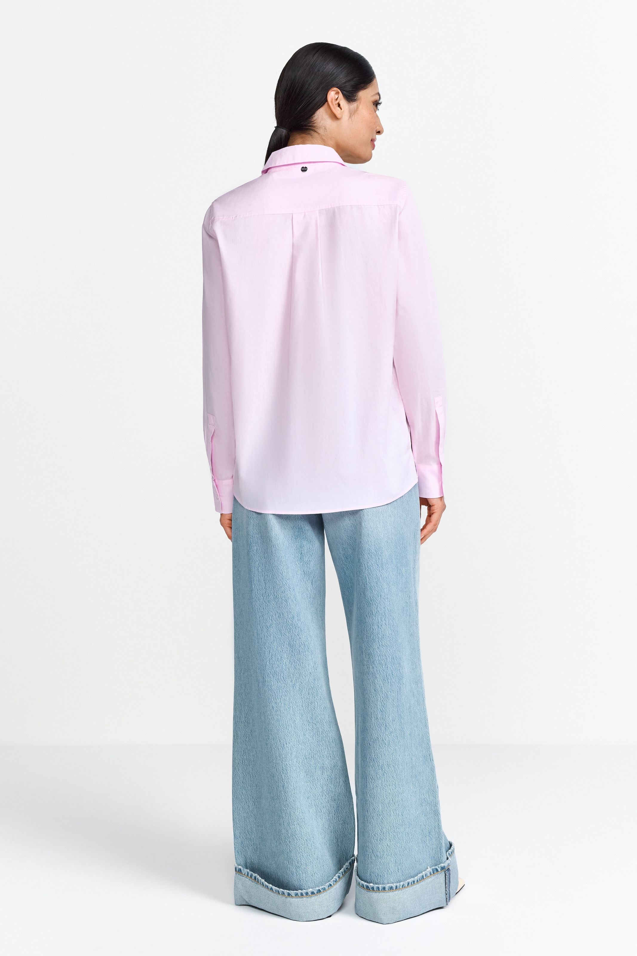 RICHROYAL Klassische Bluse, Mit Markenlabel am Rücken