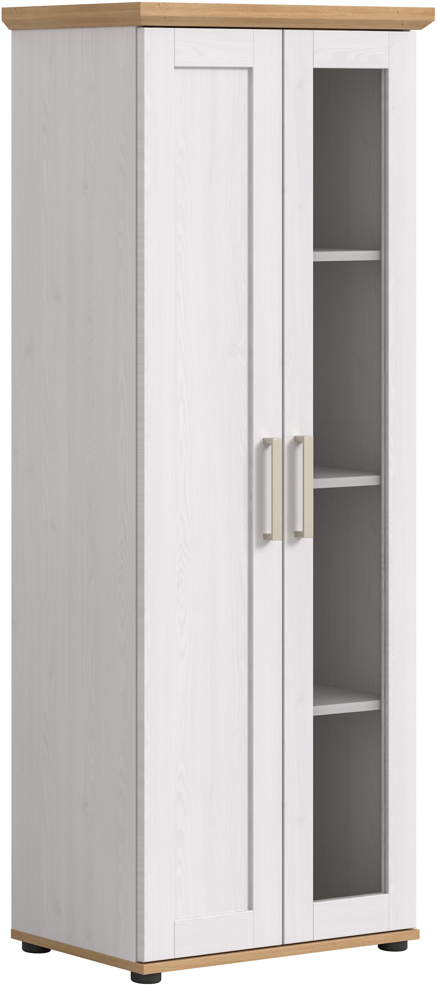 Home affaire, Vitrine »Cosenza, Höhe 161 cm, 2 Türen, 4 Fächer« 1 Stk. tlg. Vitrine, Höhe 161 cm, Wohnzimmer, Esszimmer, weiß, FSC -zertifizierter 