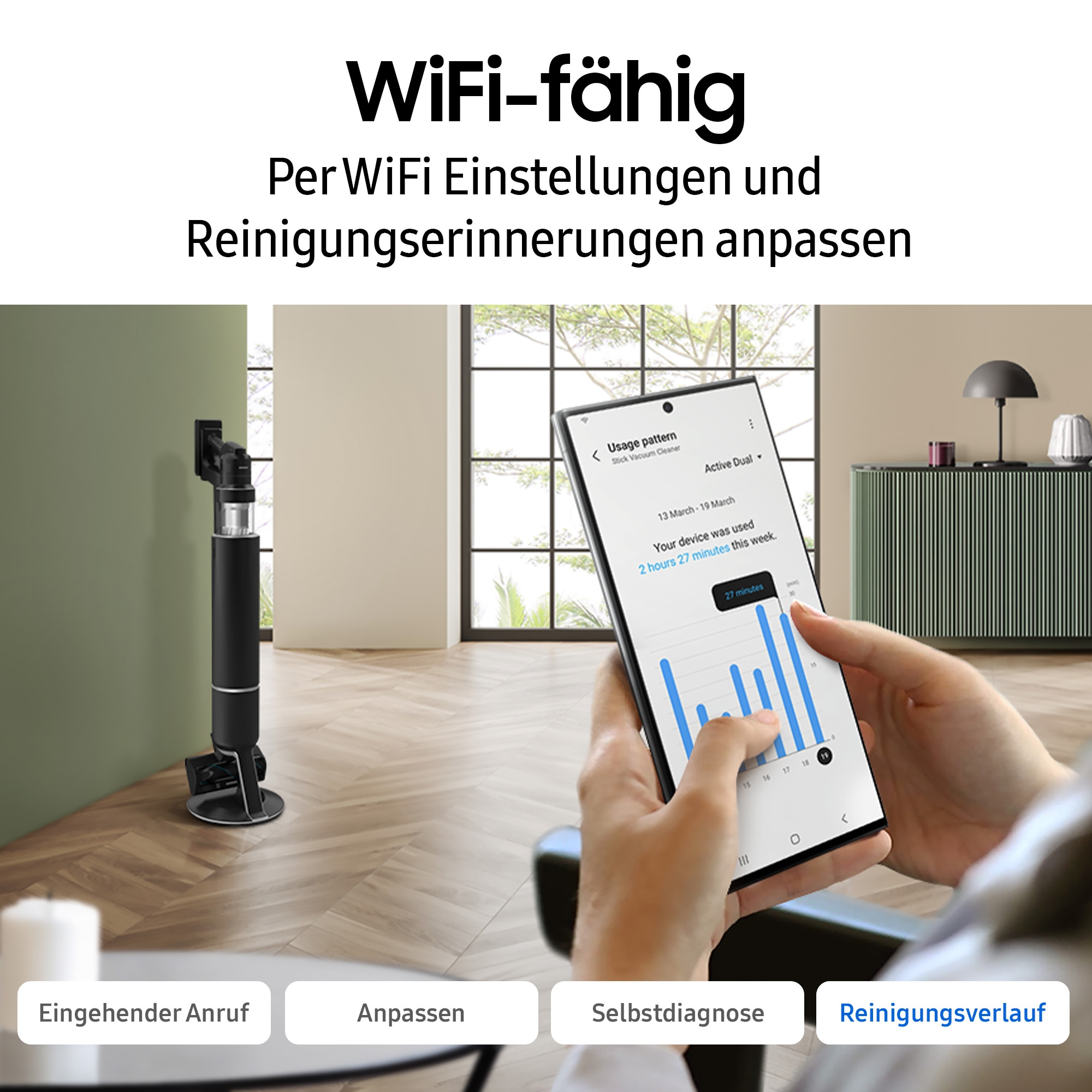 Samsung Akku-Handstaubsauger »BESPOKE AI Jet Ultra Akku + CompleteClean, VS90F40EEK/WD«