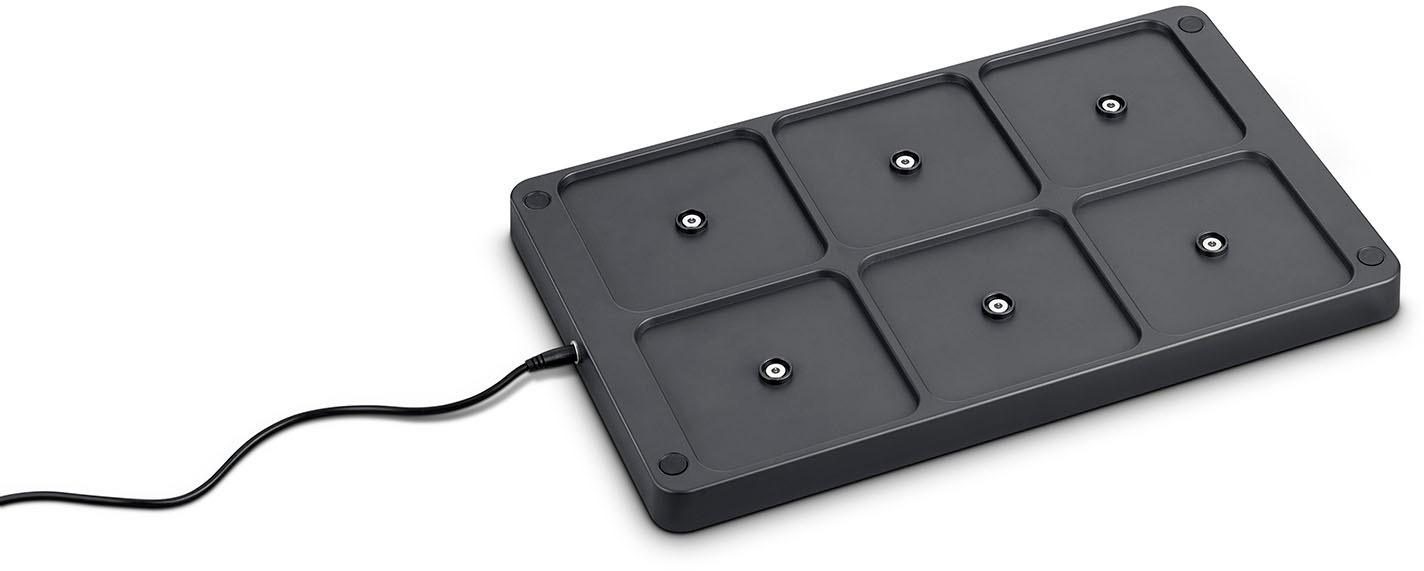 REALITY Leuchten LED Außen-Tischleuchte »Fernandez«, 1 flammig, Leuchtmittel LED-Board | LED fest integriert, Set 6-teilig inkl Induktion-Ladestation Garten Akku Tischlampe dimmbar