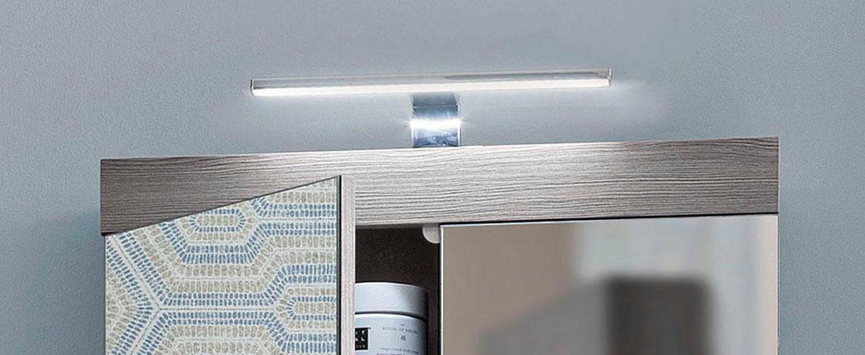 trendteam LED Spiegelleuchte LED-Board Kaltweiß Länge 30 cm - LED Badaufbauleuchte mit kaltem Licht - Mit Multibox