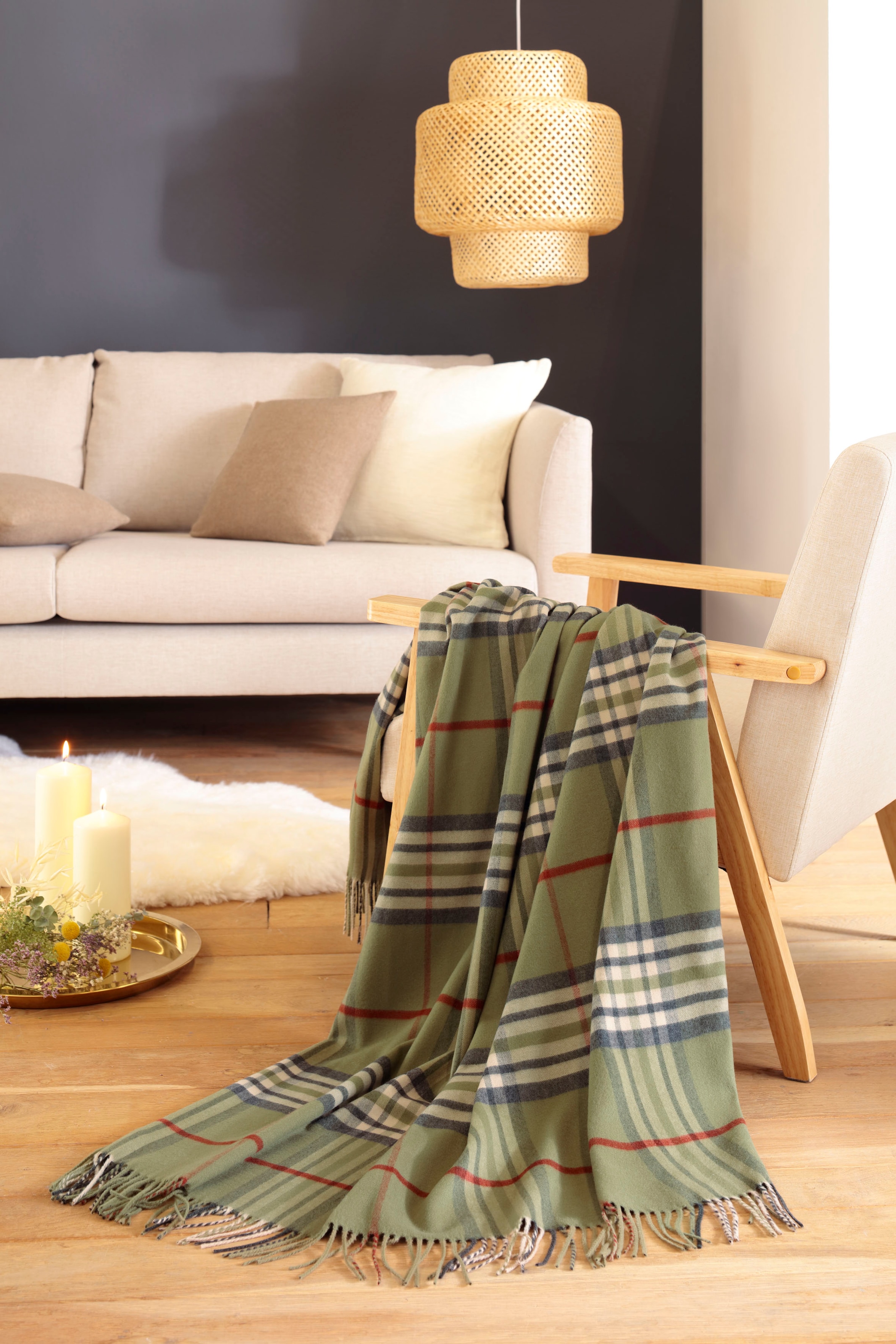 Biederlack Plaid »Classy«, klassisches Karo-Design, Kuscheldecke