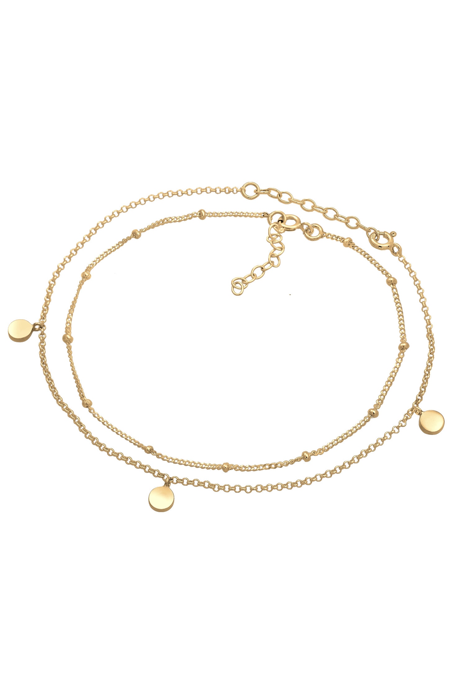 Elli Fußketten Set »Fußschmuck Ball Basic 2er Set 925 Sterling Silber«