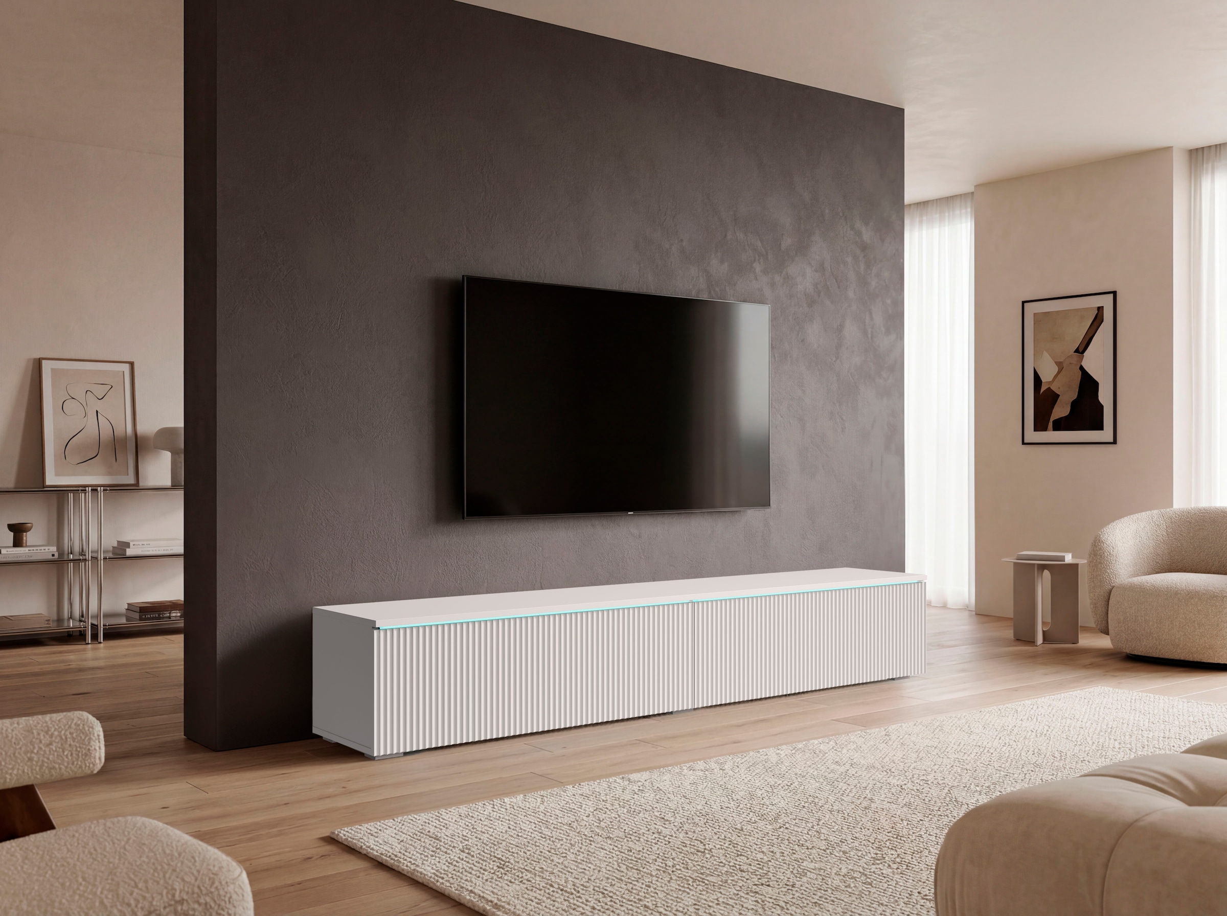 Home affaire »Vera, wahlweise mit oder ohne Beleuchtung« gefräste MDF Front mit 3D Effekt, stehend und hängend montierbar