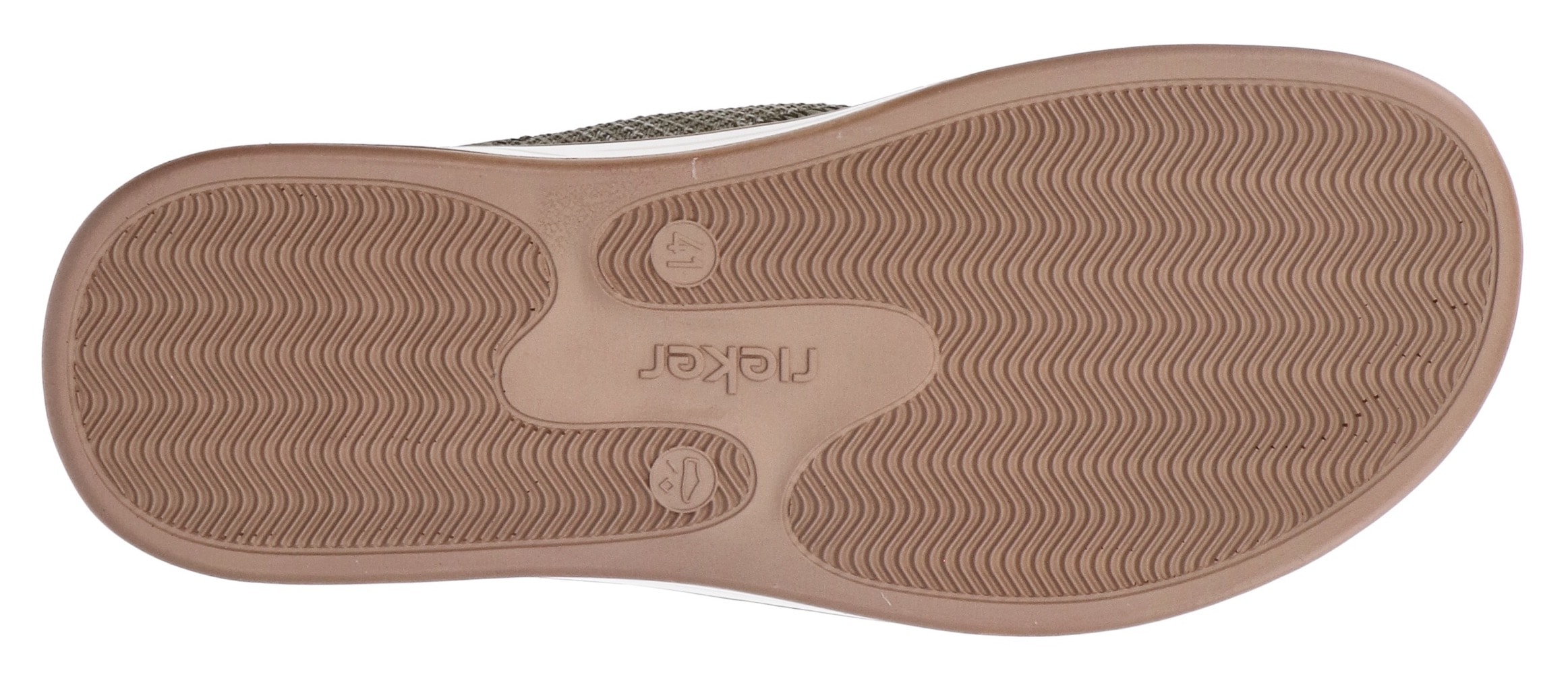 Rieker Pantolette  , Sommerschuh, Strandschuh, Schlappen, Hausschuh mit Klettverschluss