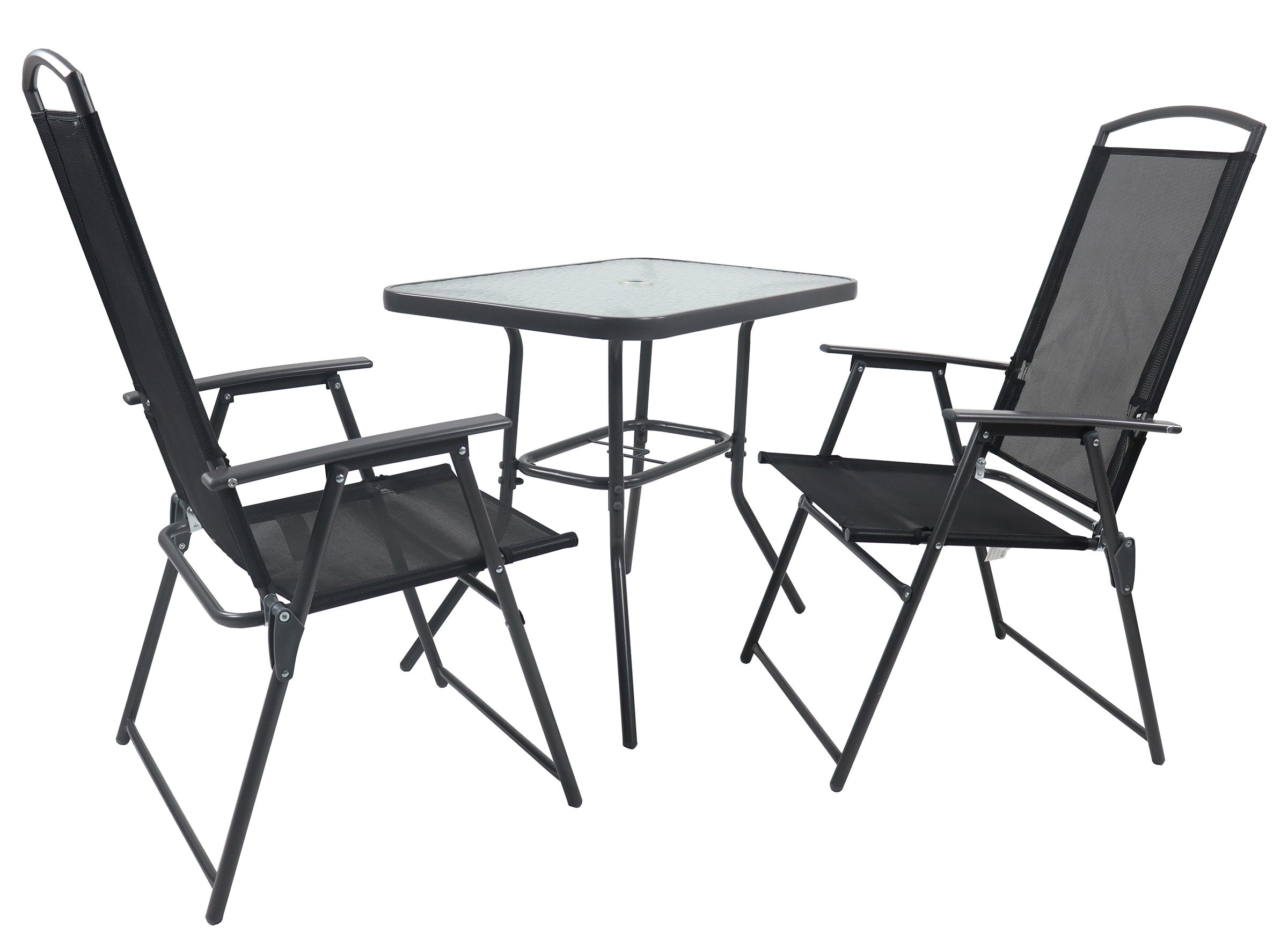 VCM Garten-Essgruppe »VCM 3-tlg Gartenmöbel Set | Sitzgruppe Essgruppe | 1x Tisch, 2x Stühle | Tisch Maße ca. H. 70 x B. 80 x T. 55 cm | Hochlehner Set 80«, (3 tlg., 80)