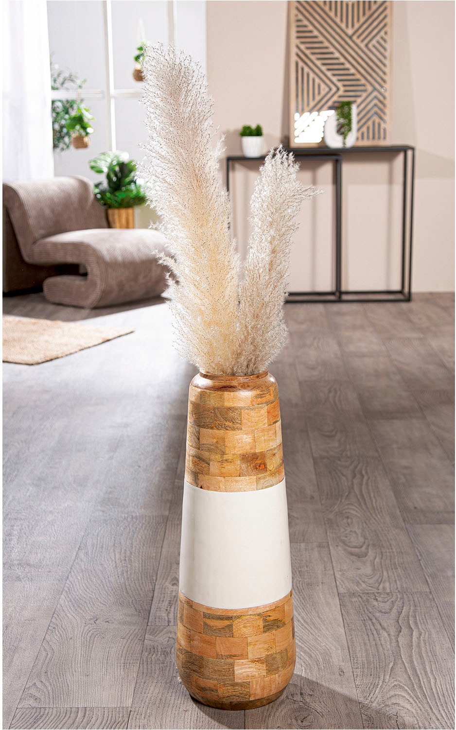 GILDE Bodenvase »Vase Naturelle naturfarben-weiß«, (1 St.)