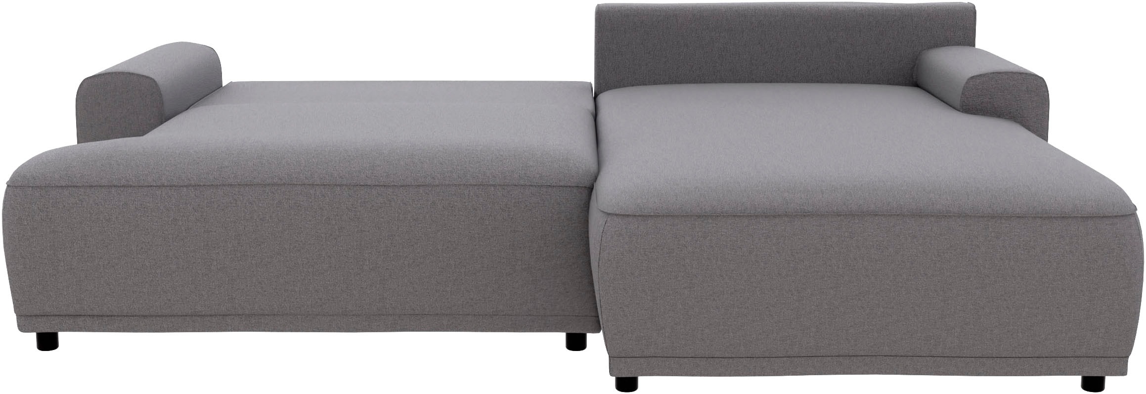 TRENDMANUFAKTUR Ecksofa »Fordon, Schlafsofa mit Bettkasten, Couch in L-Form, Breite 250 cm« in Struktur LUMOS, 3D-Effekt, anthrazit, Recamiere rechts