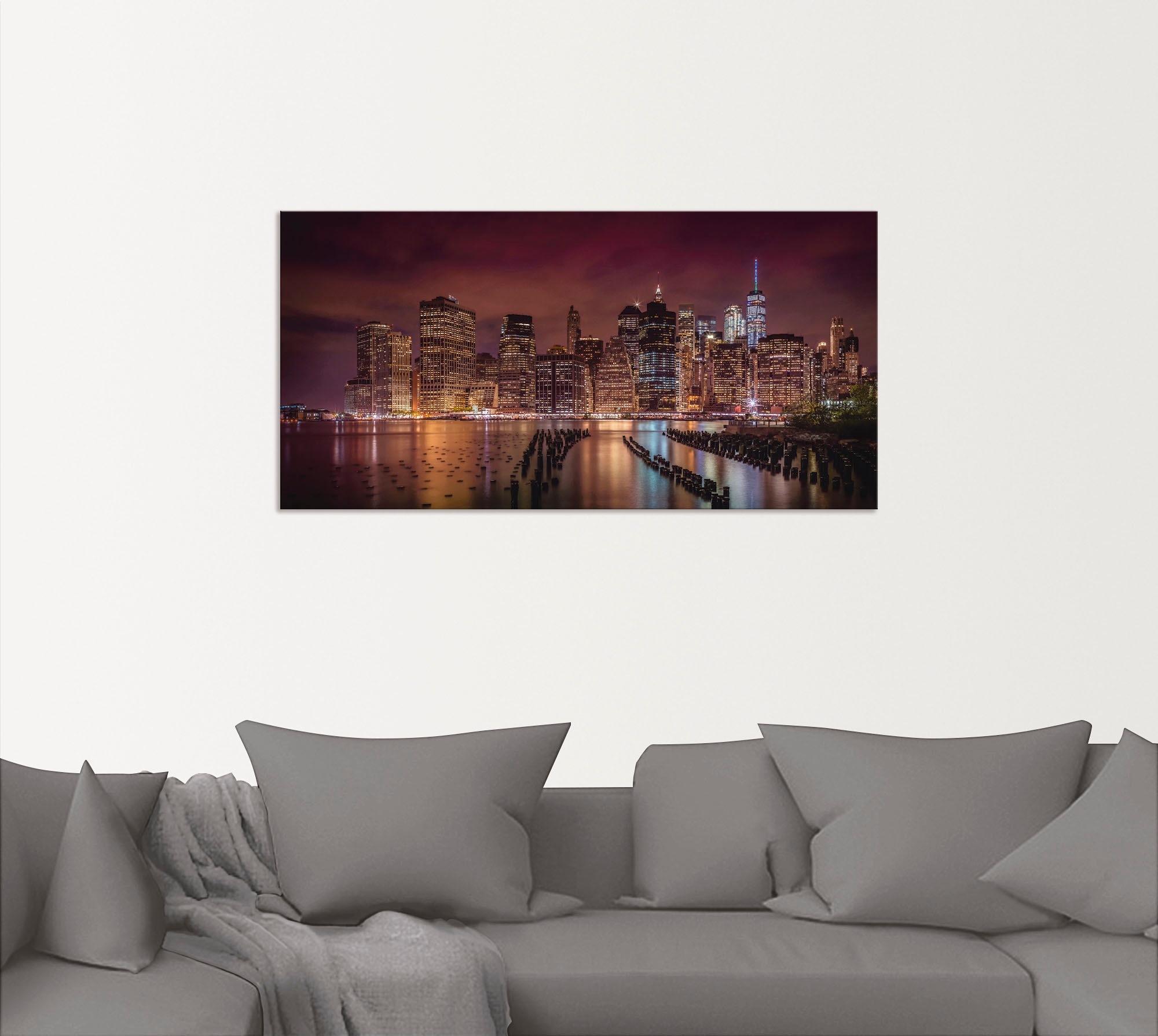 Artland Wandbild »New York City Impression bei Nacht«, Amerika, (1 St.), als Alubild, Outdoorbild, Leinwandbild in verschied. Größen