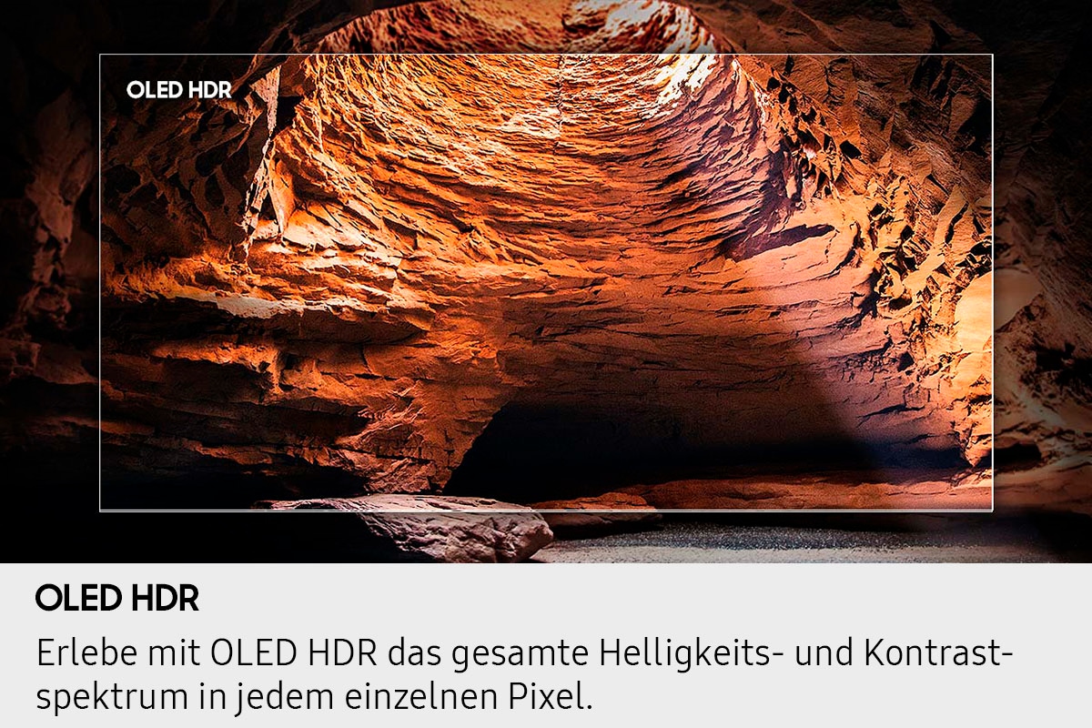 Samsung OLED-Fernseher »GQ65S90FAT«, 4K Ultra HD, Smart-TV, HDR+ & Glare Free, Dolby Atmos & AI Sound, Gaming Hub, bis zu 144Hz