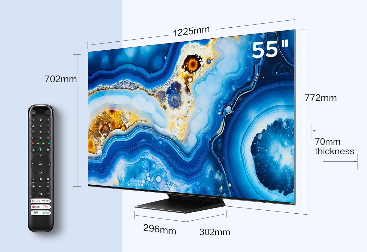 TCL Mini-LED-Fernseher »55C803GX1«, 4K Ultra HD, Google TV-Smart-TV, Dolby Vision, Apple TV, Multi-HDR, 144 Hz