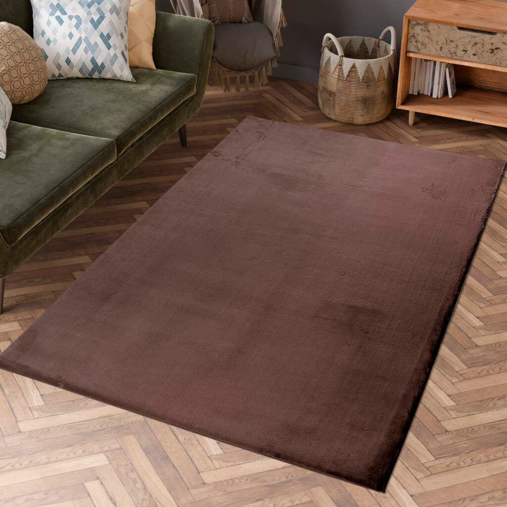 Carpet City Hochflor-Teppich »TOPIA 400«, rechteckig, 21 mm Höhe, Kunstfell-Teppich mit Kaninchenfell-Optik, Haptik, Schlafzimmer