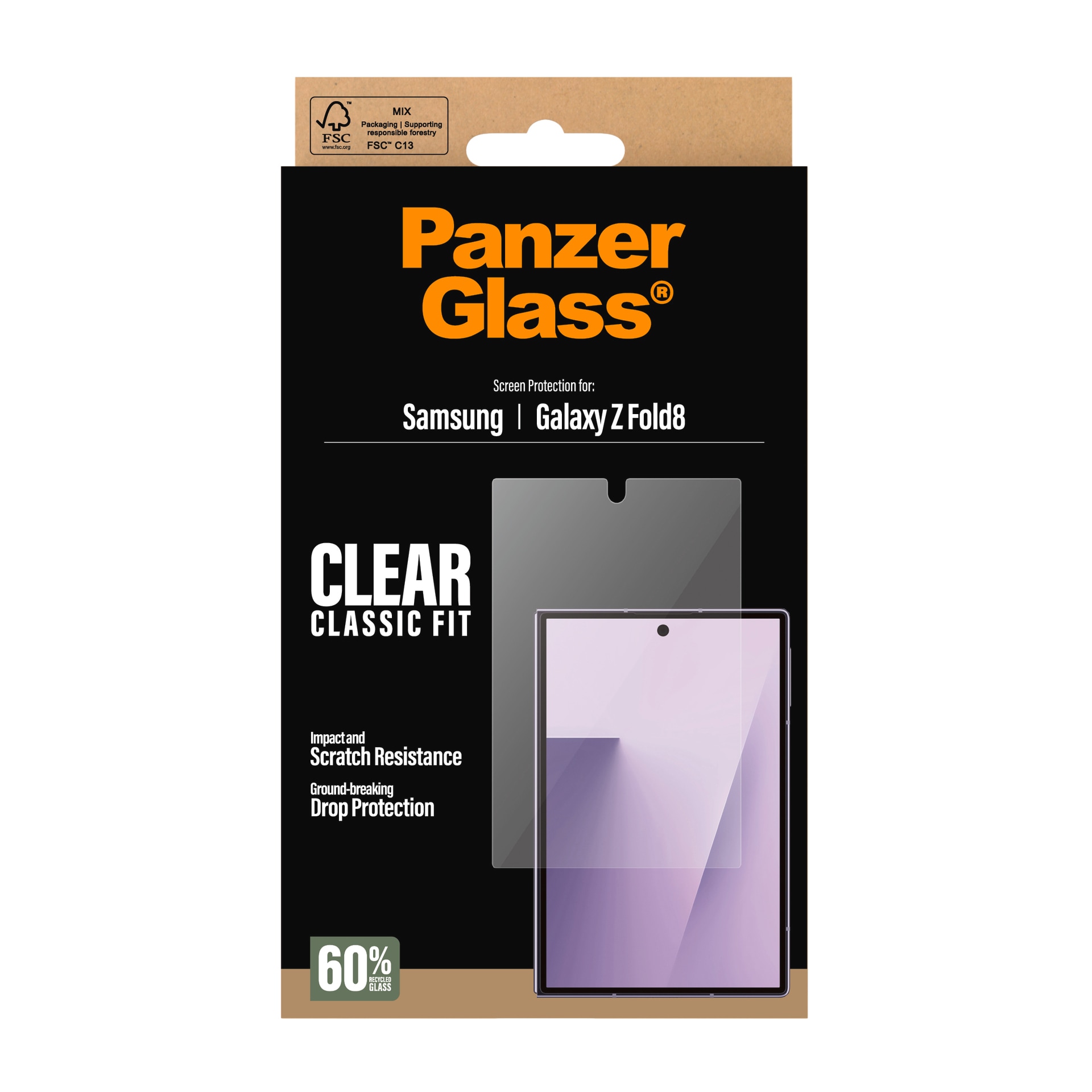 CARE by PanzerGlass Displayschutzglas »Classic Fit Screen Protector« für Samsung Galaxy Z Fold8 Displayschutzfolie, Schutzfolie, Bildschirmschutz, kratz- & stoßfest