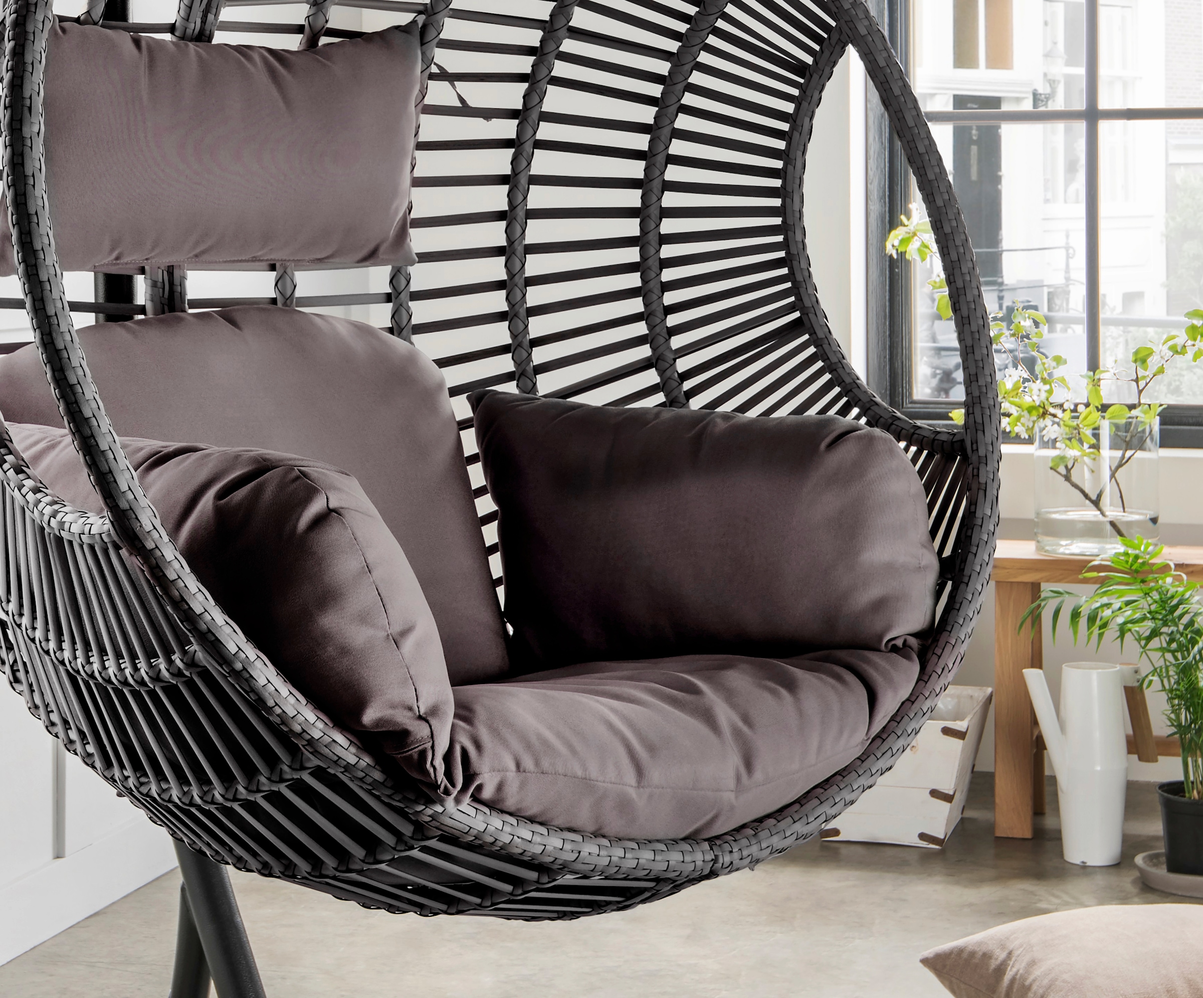 Destiny Hängesessel »COCO DE LUXE II«, Aluminium, Polyrattan, inkl. Auflage